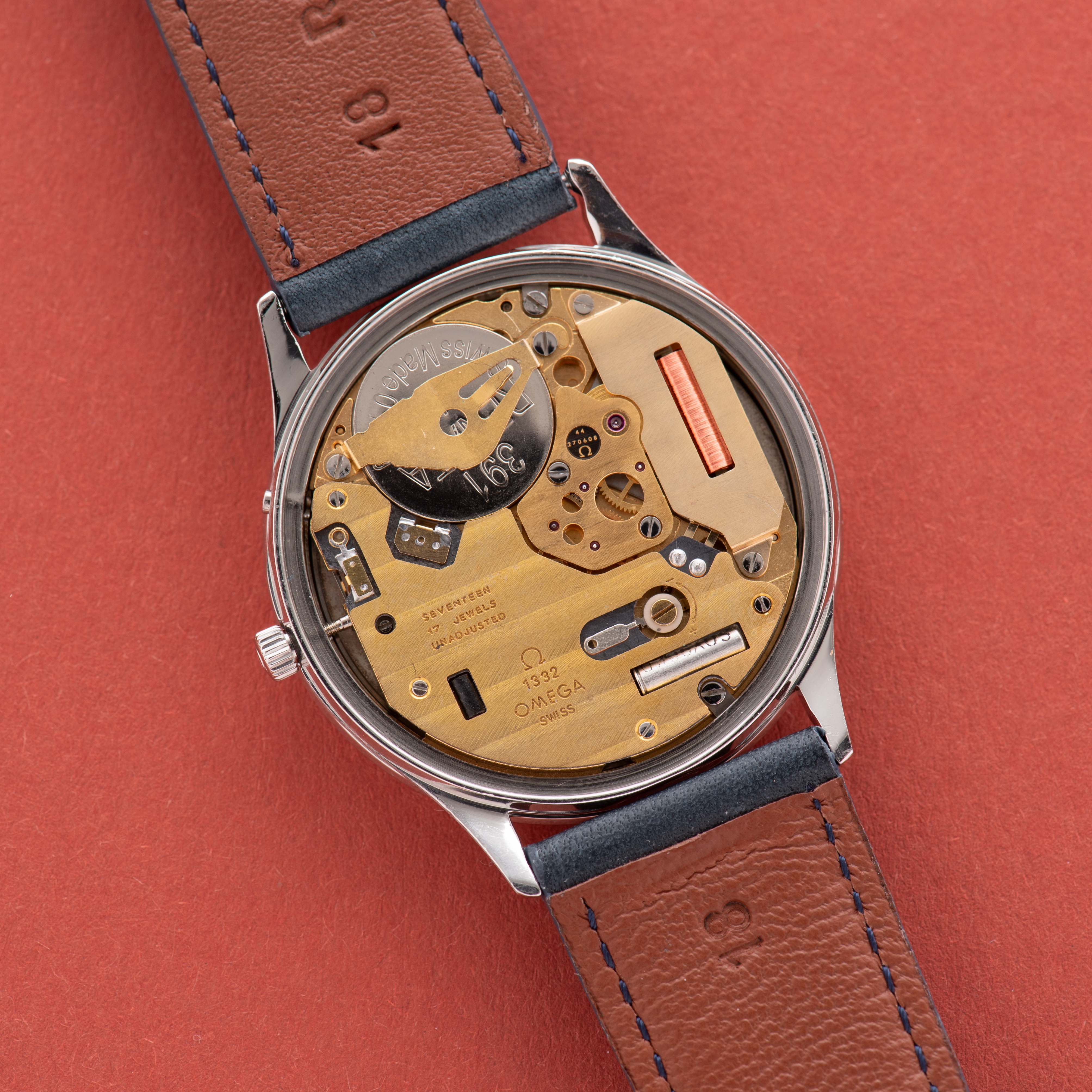 View of Omega de Ville Quartz White Dial Ref 196.0164 from 1980