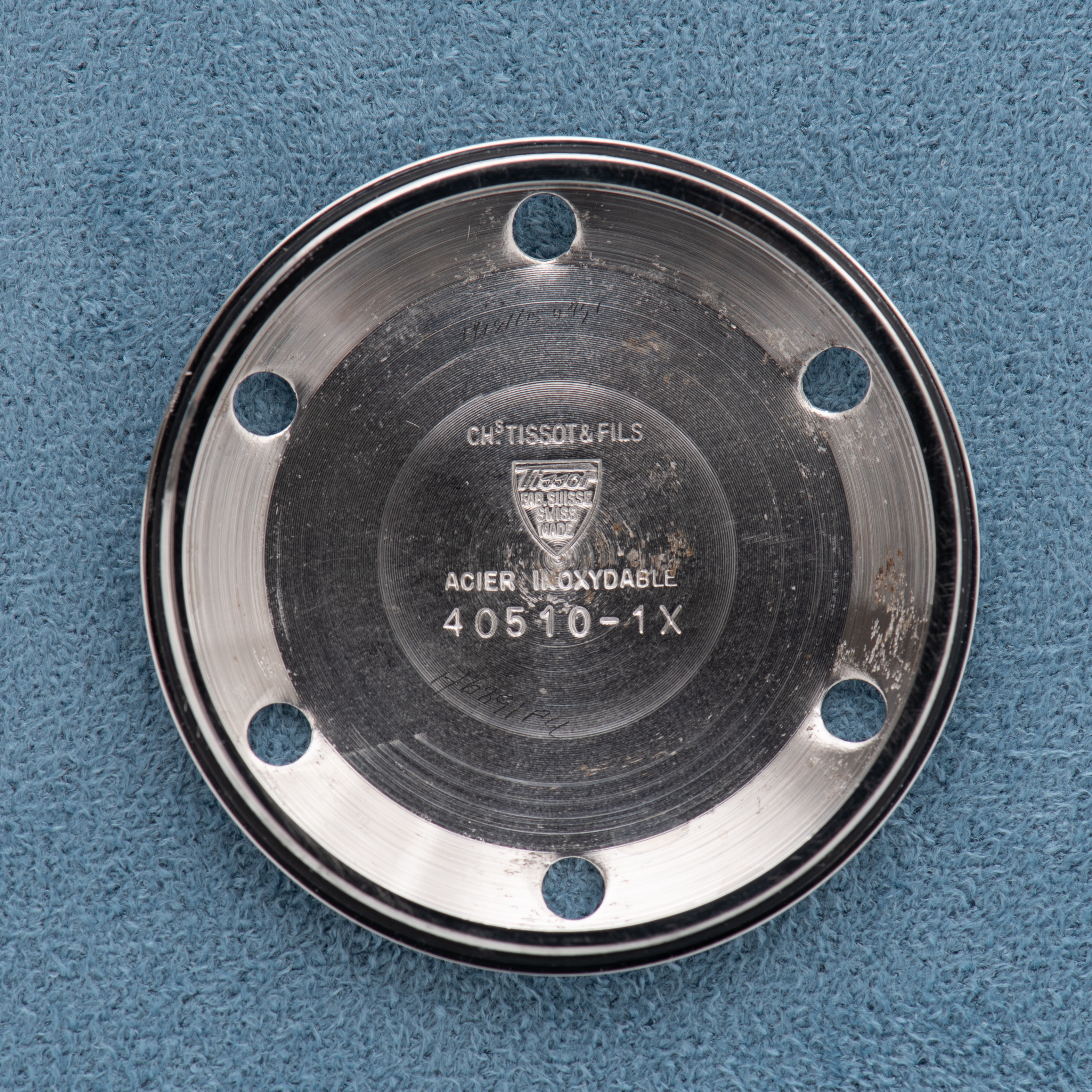 Vue de Tissot Sonorous PR516 Blue dial AS 1930 from 1970'