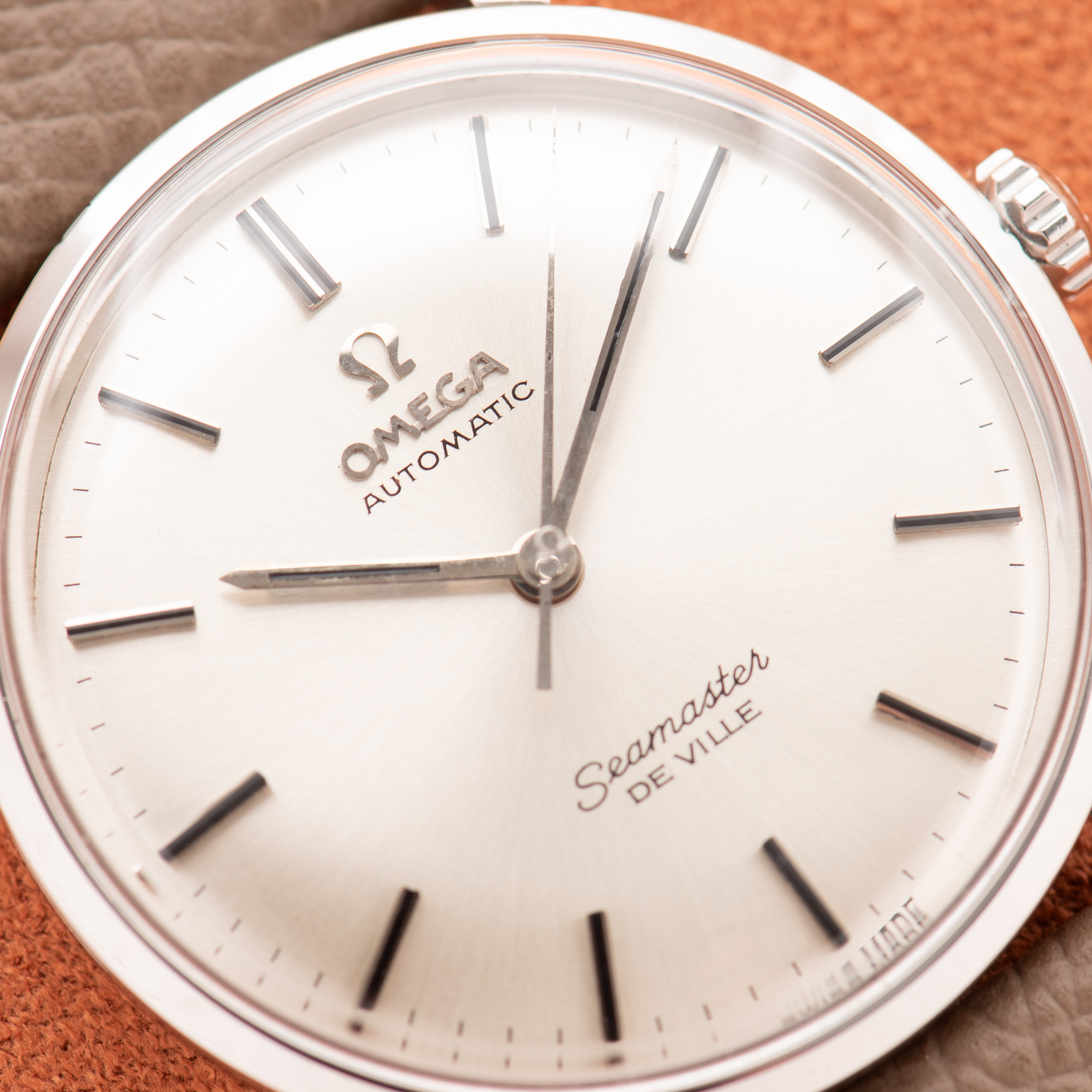 View of Omega Seamaster De Ville Automatic Silver Dial Ref 166.020 from 1964