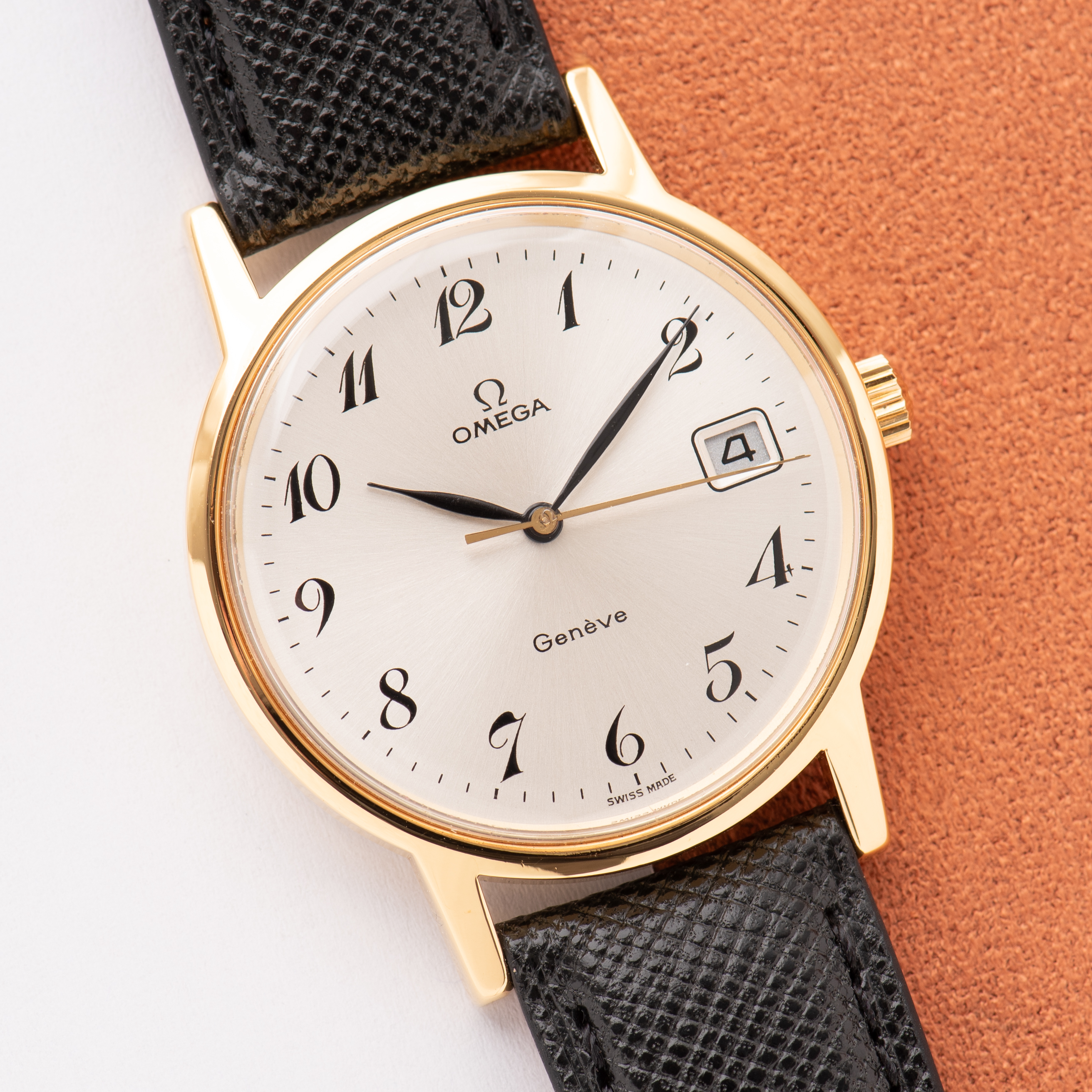 View of Omega Genève Gold Breguet Dial Ref 136.0099 from 1972