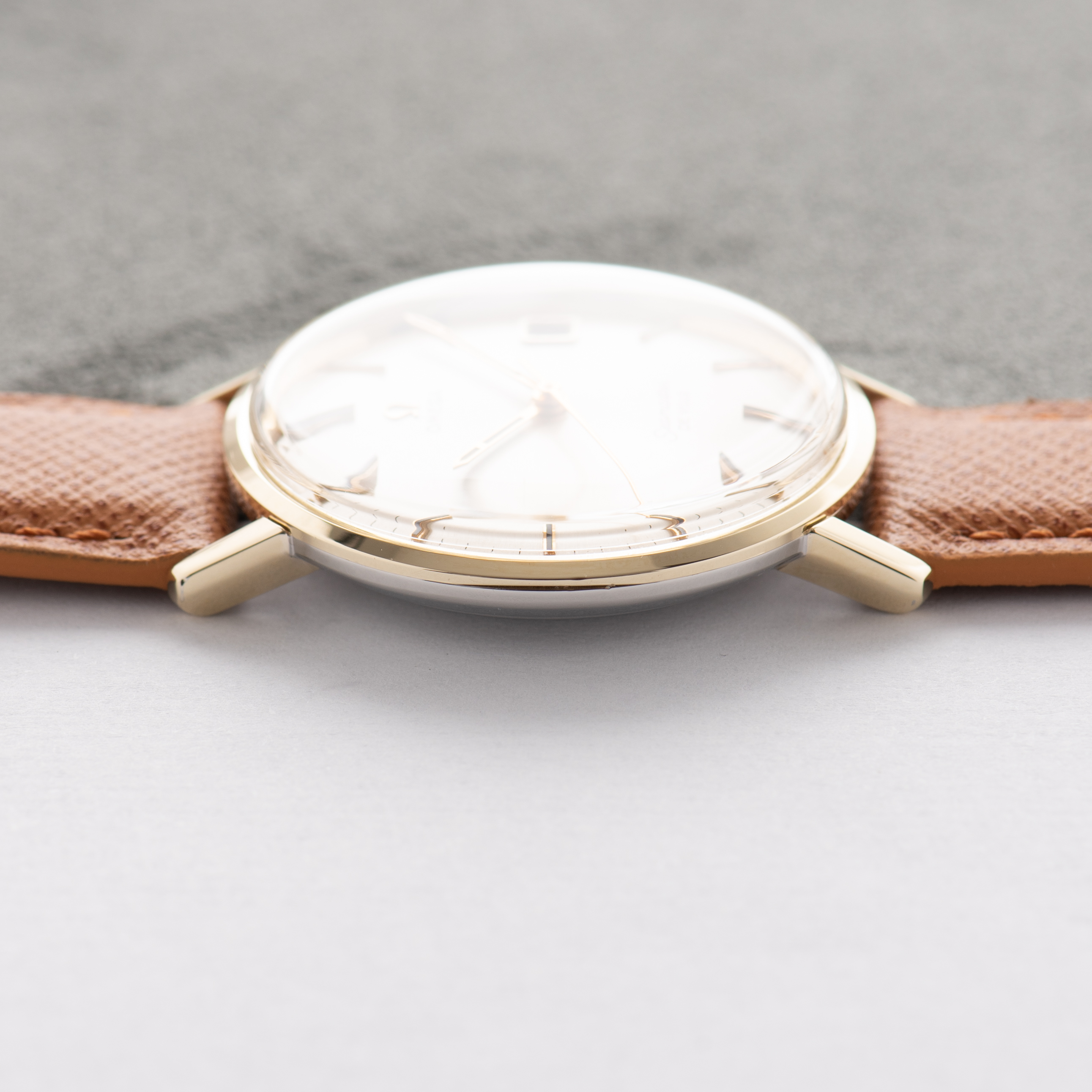 View of Omega Seamaster De Ville Date Gold/Steel Ref 136,020 SP from 1971