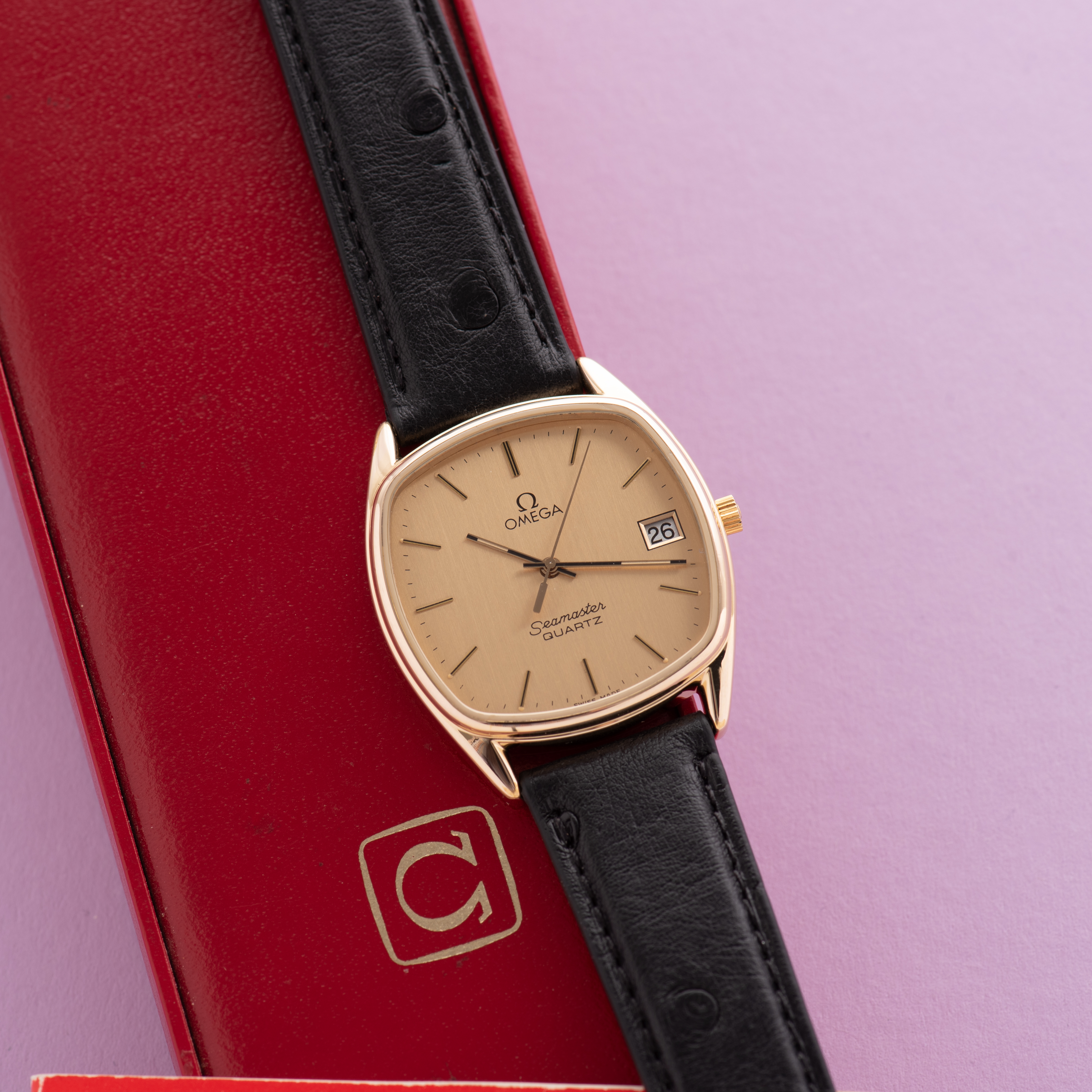 Vue de Omega Seamaster Quartz from 1980 Ref 196.0280 box and papers