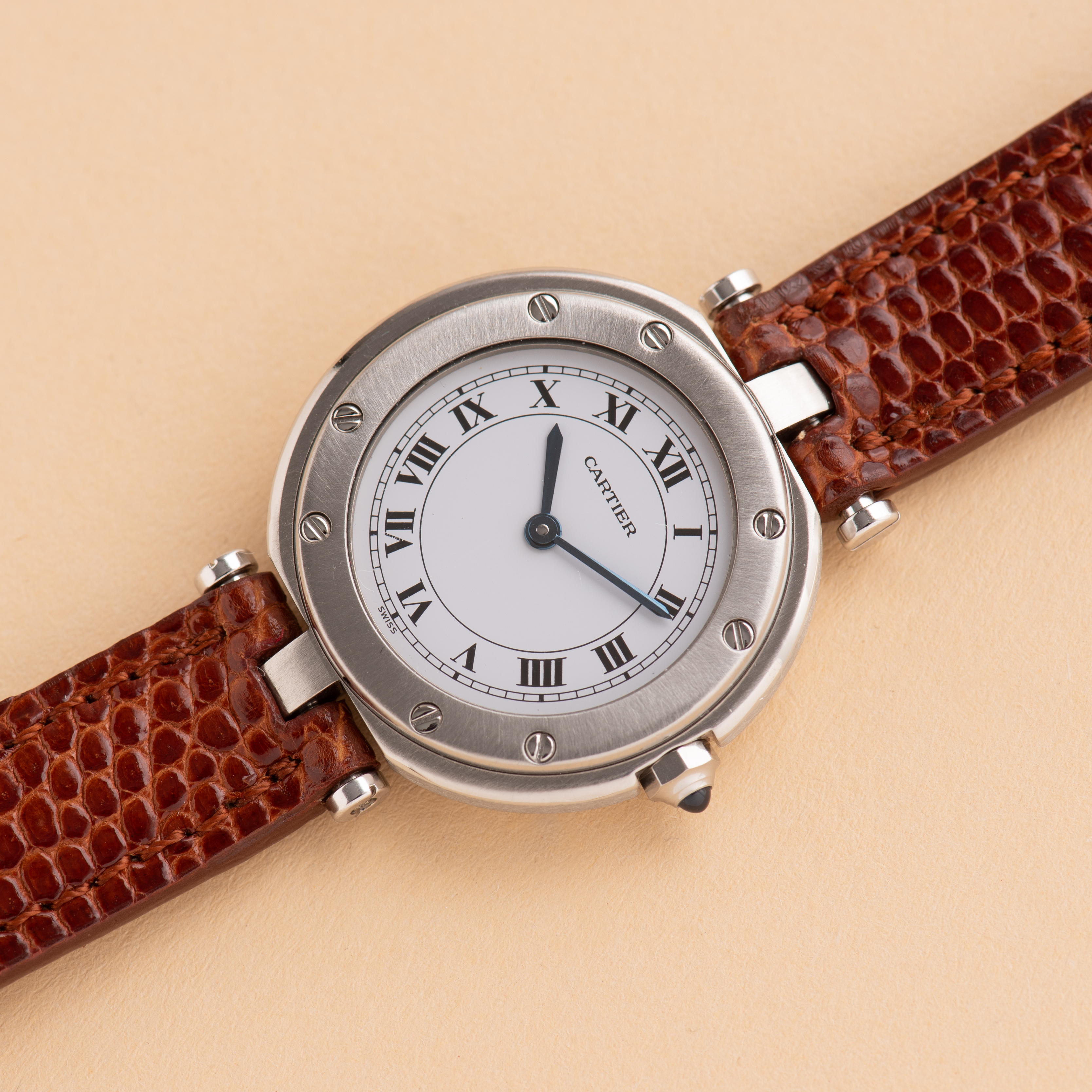 View of Cartier Santos Vendome White Roman dial réf 8192 Full set