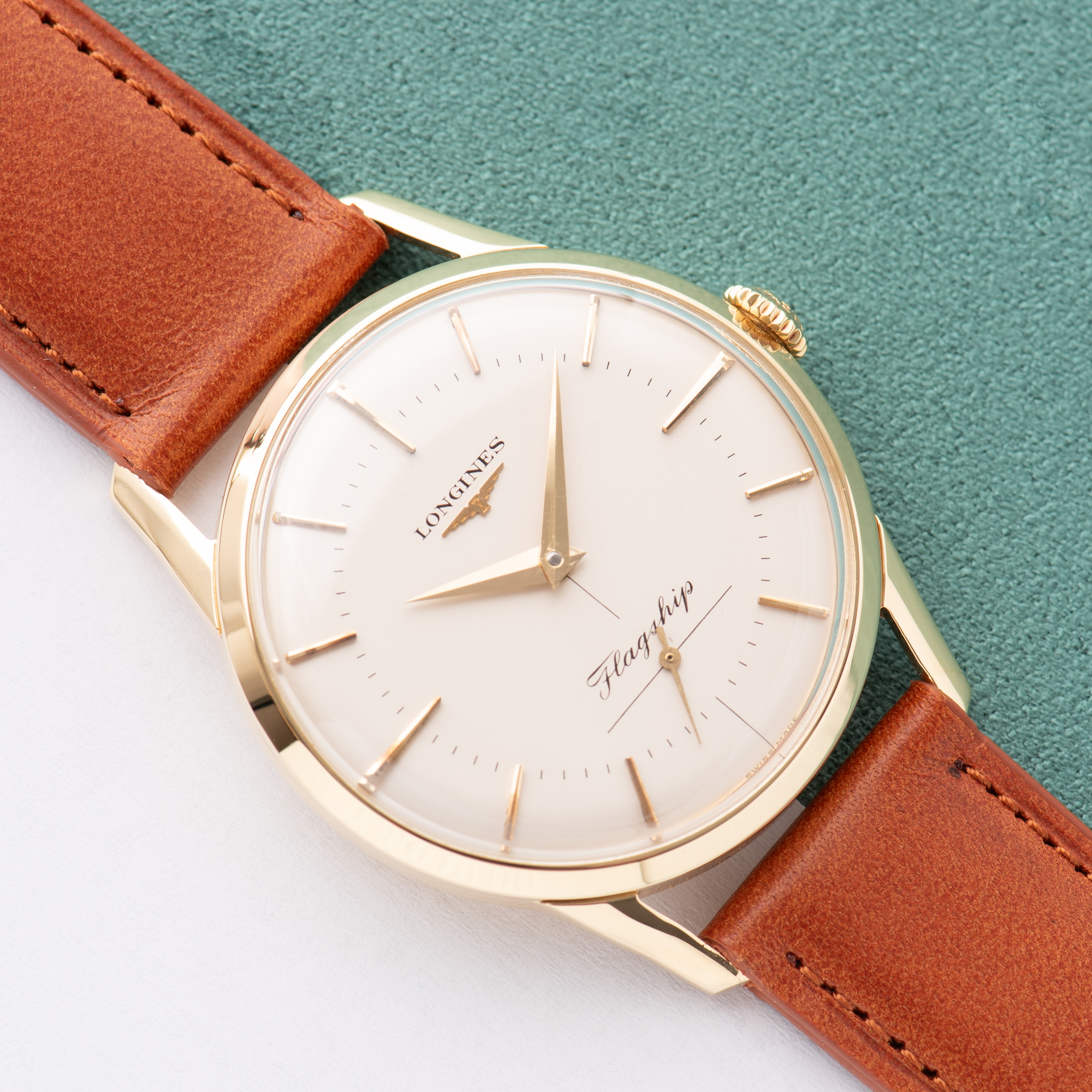 Zicht op Longines Flagship ref 401 Gold 18k 0,750 cal 30L + archiefextract