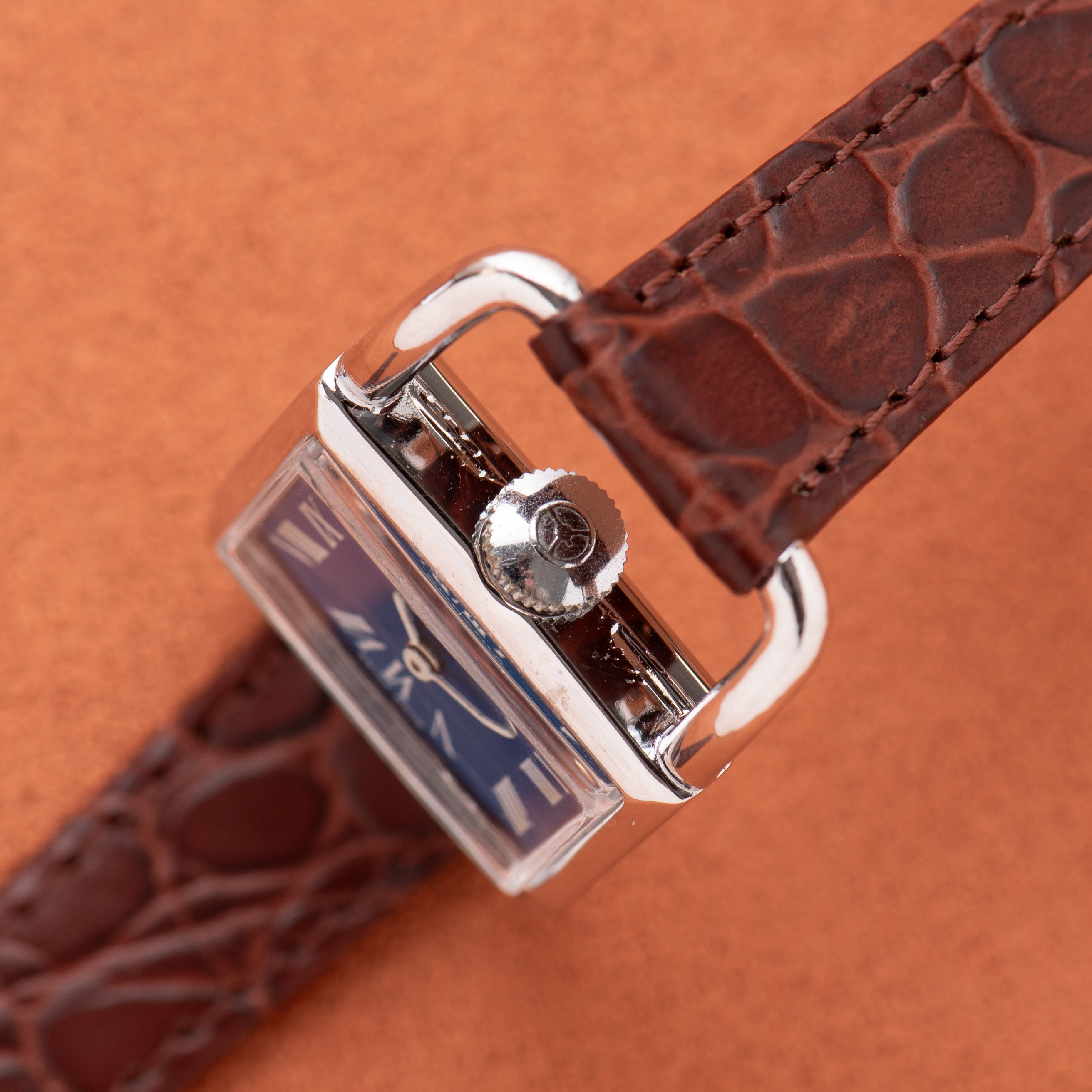 View of Rodania Etrier Blue Dial Mécanique AS 1977