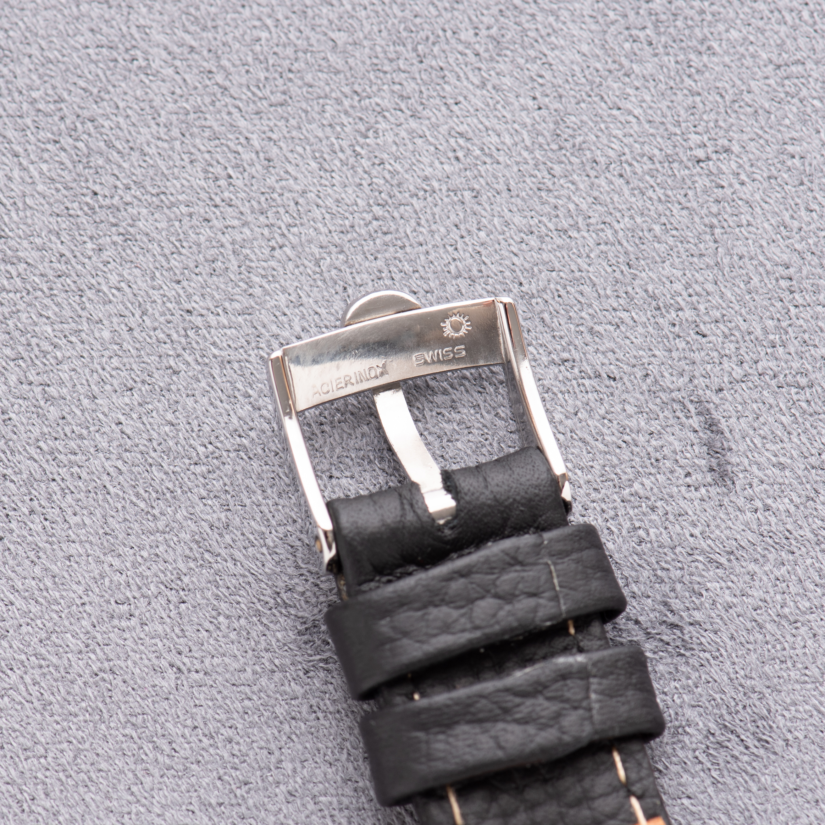 View of Omega Genève Dynamic Automatic Date Blue Dial from 1968 Ref 166.039