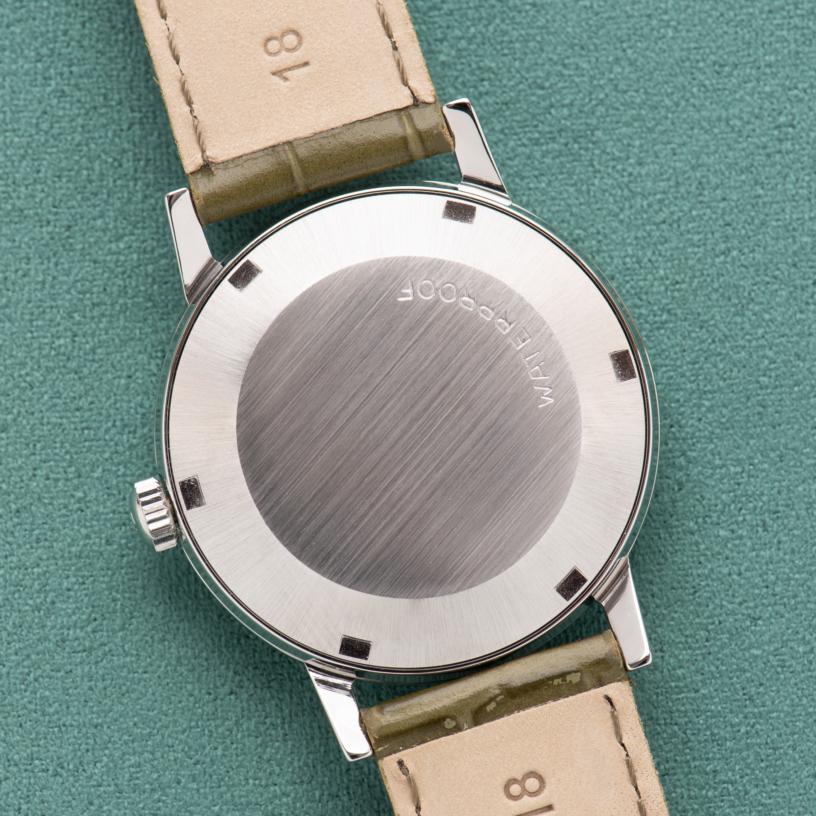 View of Omega Automatic Genève Silver Dial Ref 165.070 from 1969