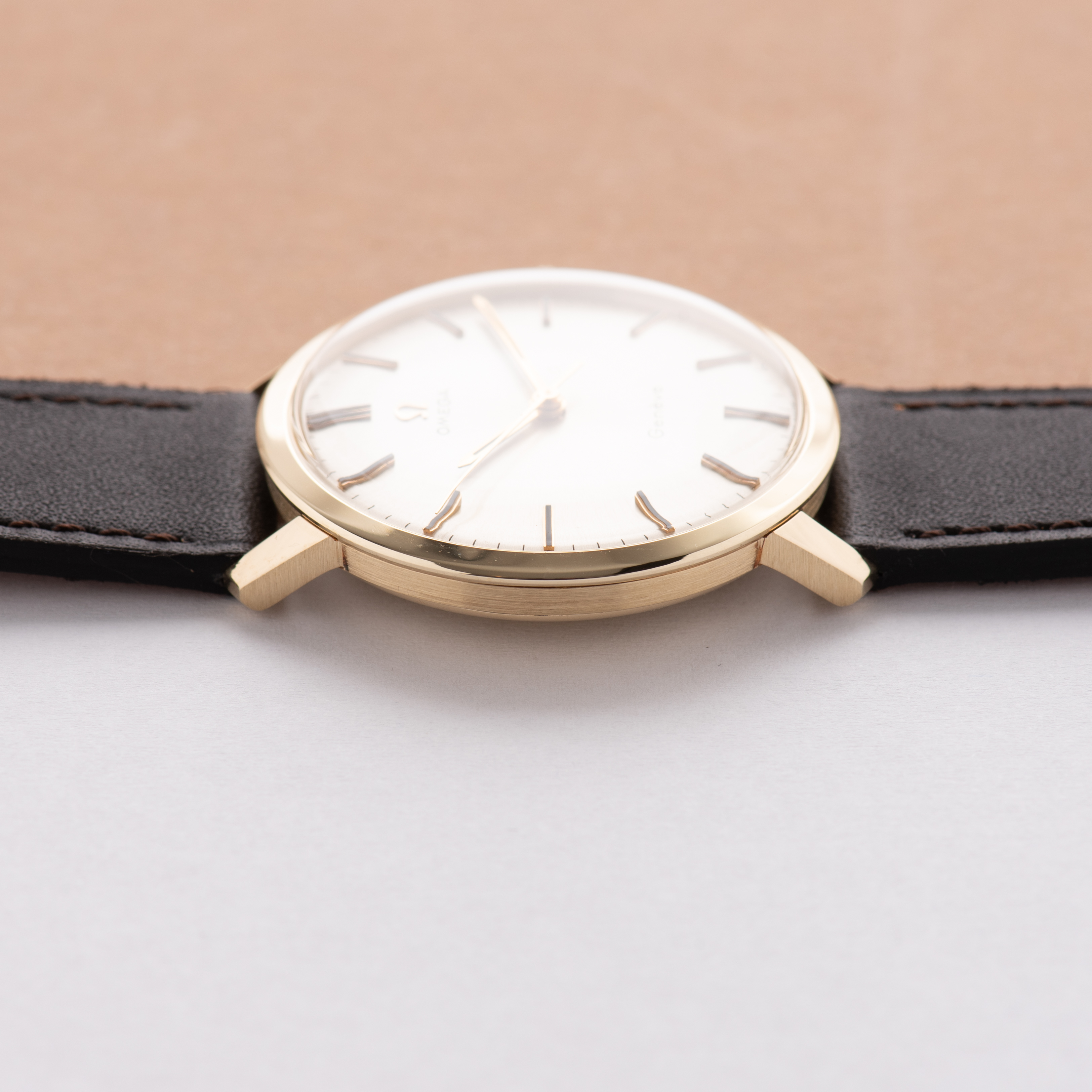 View of Omega Geneva Dress Watch 14K Yellow Gold Ref 131.021SP from 1969