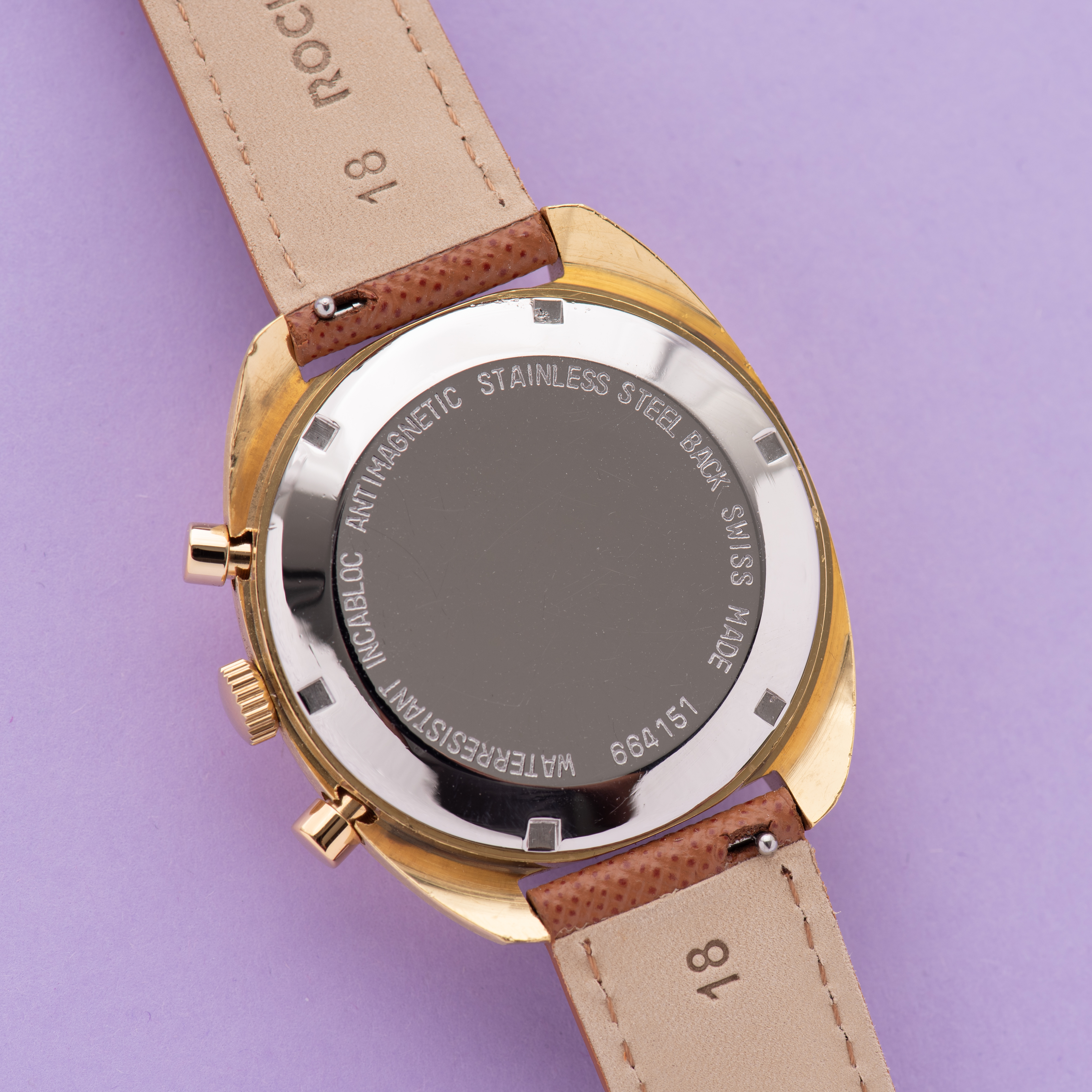 View of Iaxa Incabloc Chronograph 17rubis valjoux 7734