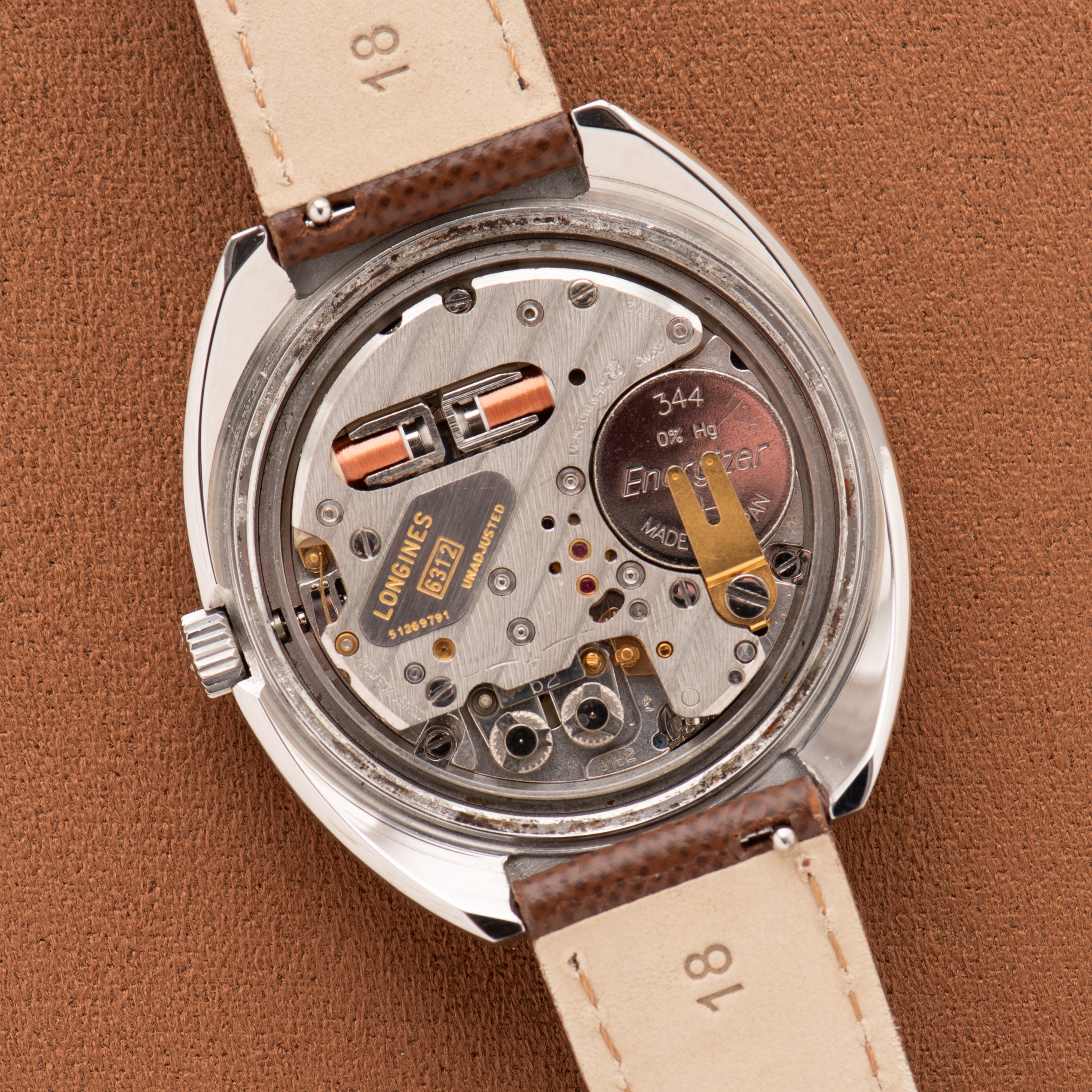 Vue de Longines Ultronic Blue Patina dial réf 8480 cal 6312 from 1970
