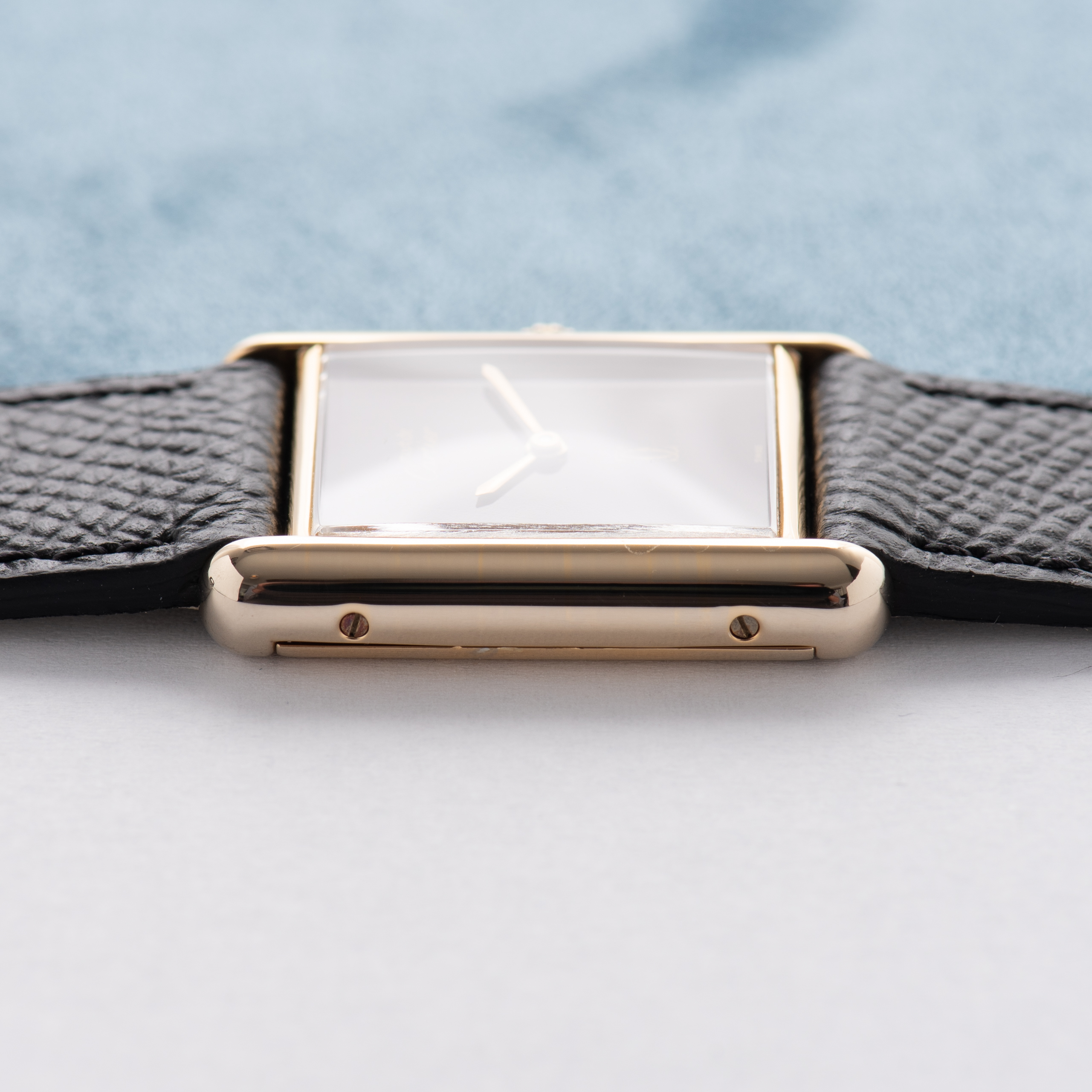 Vue de Cartier Tank De Must Vermeil GM Bordeau Dial Full Set from 1982