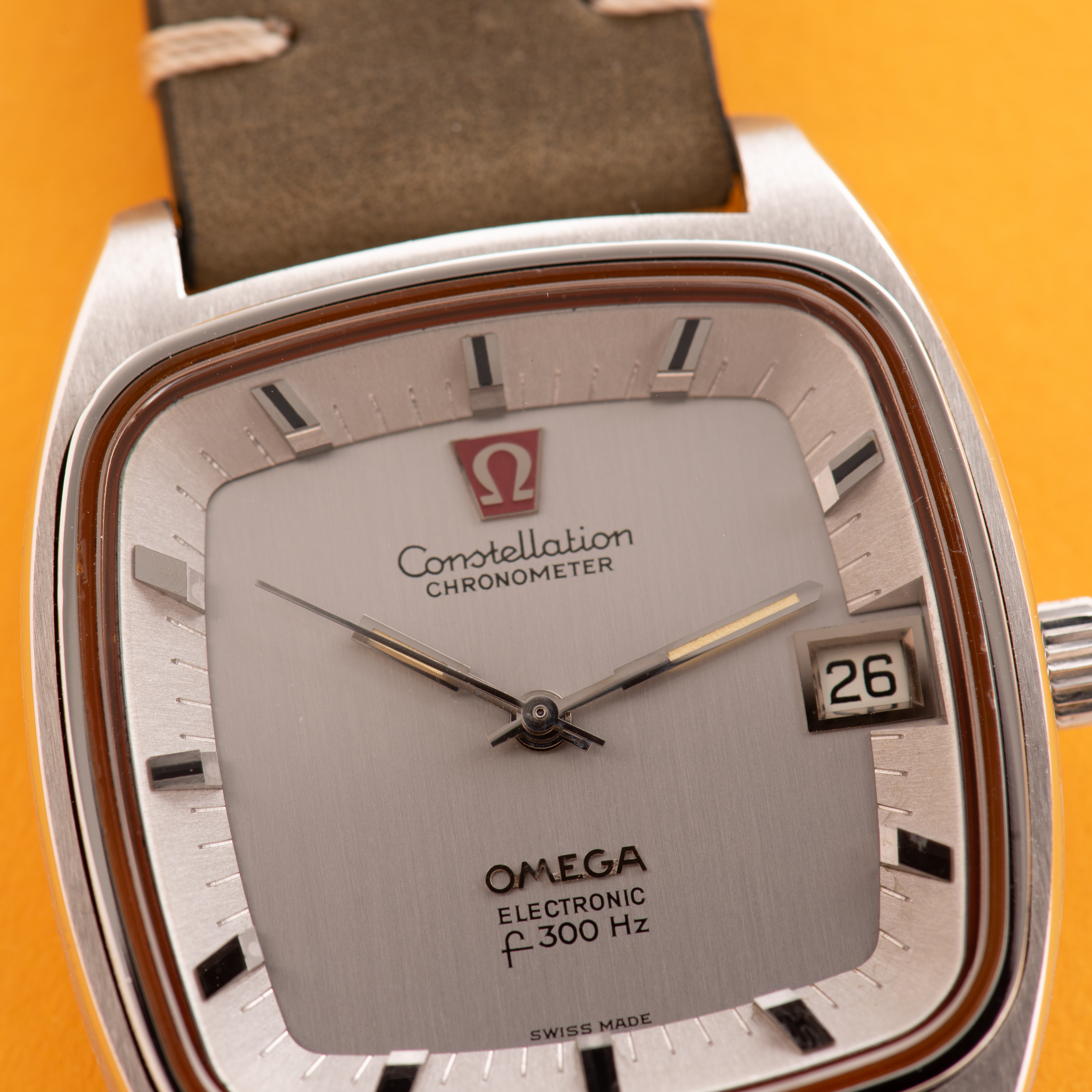 Zicht op Omega Constellation Chronometer Electronic F300Hz vanaf 1972 Ref 198.0027
