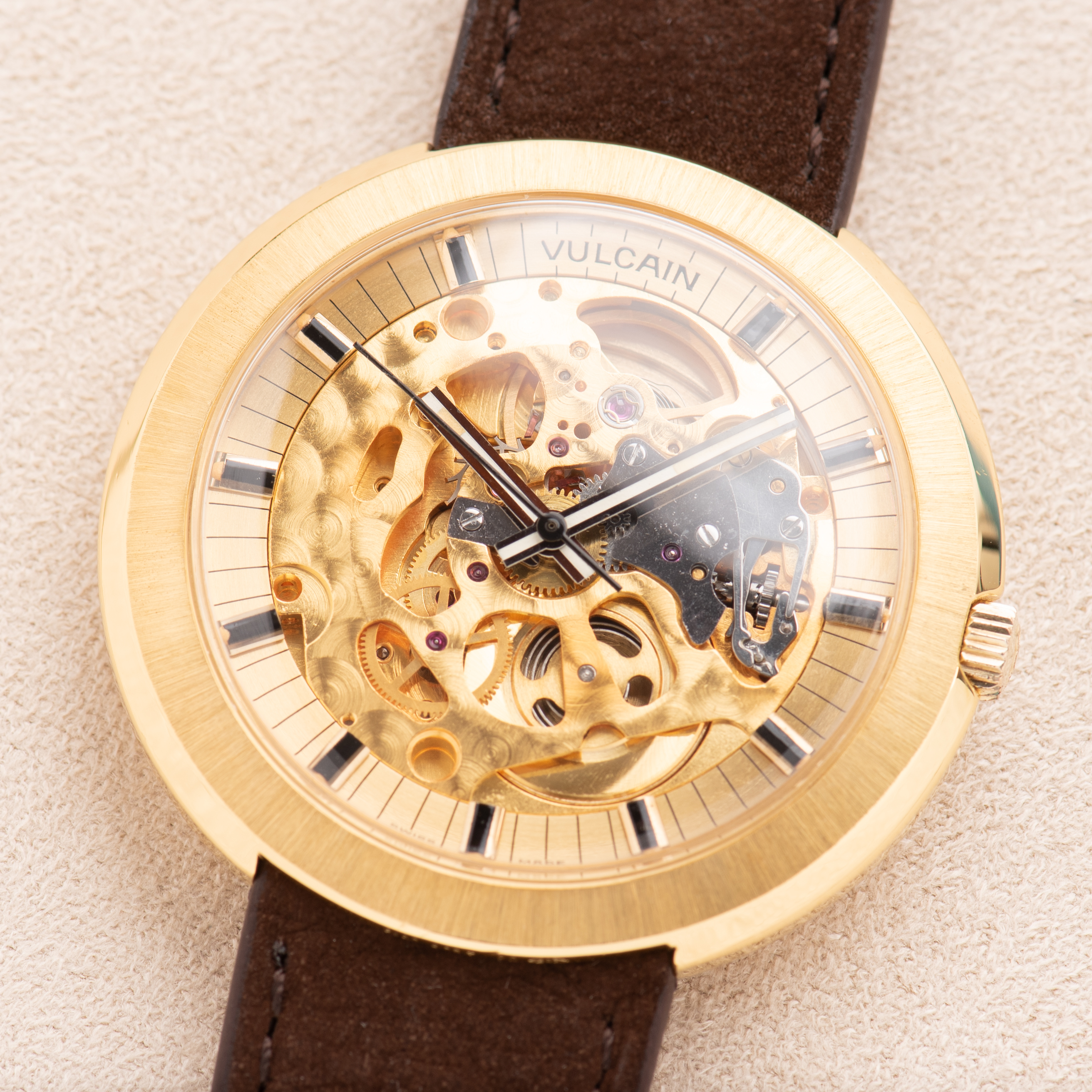 Zicht op Vulcain Skeleton Automatic from 1970 Like New