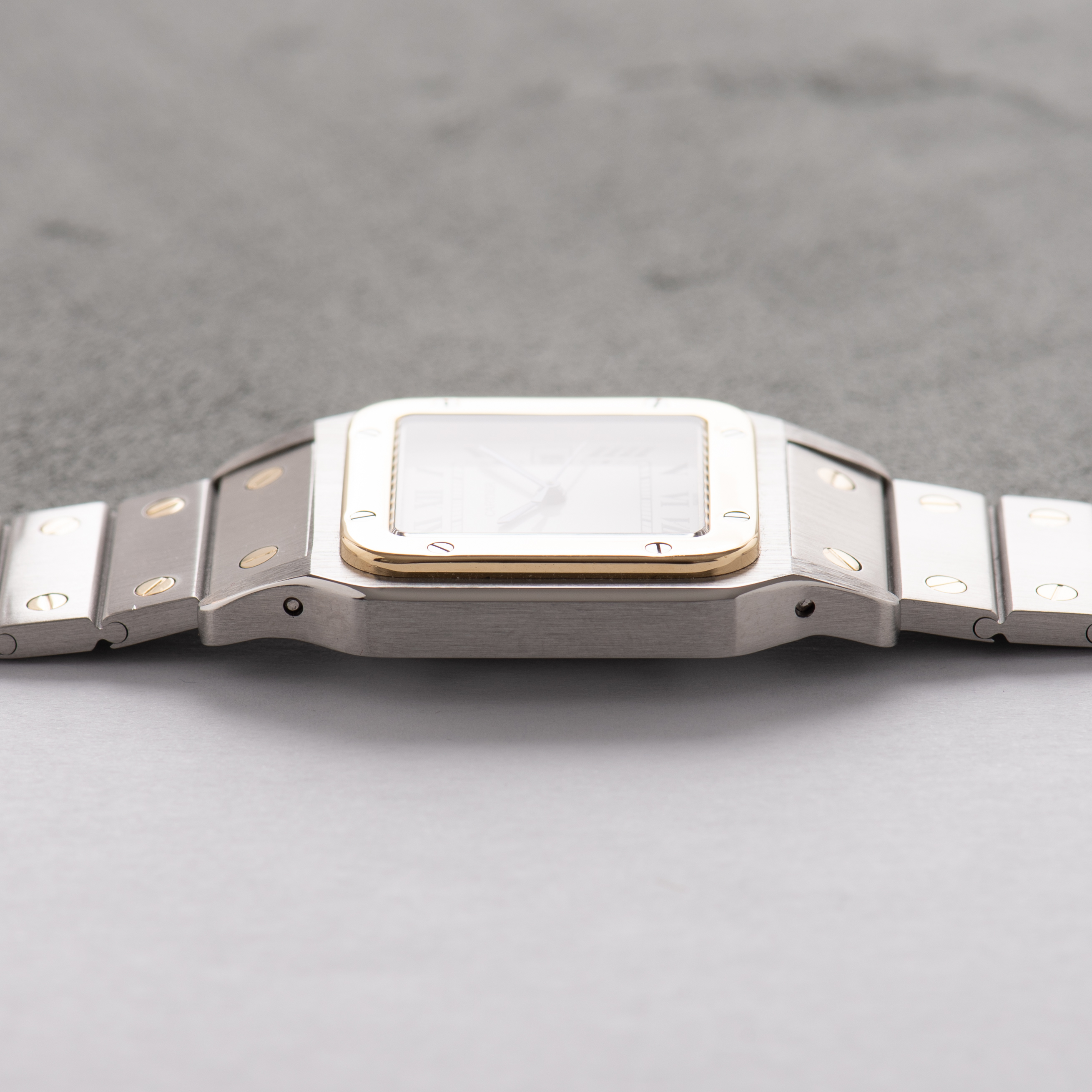 Zicht op Cartier Santos Carrée Gold/steel Ref 2961 vanaf 1990-2000