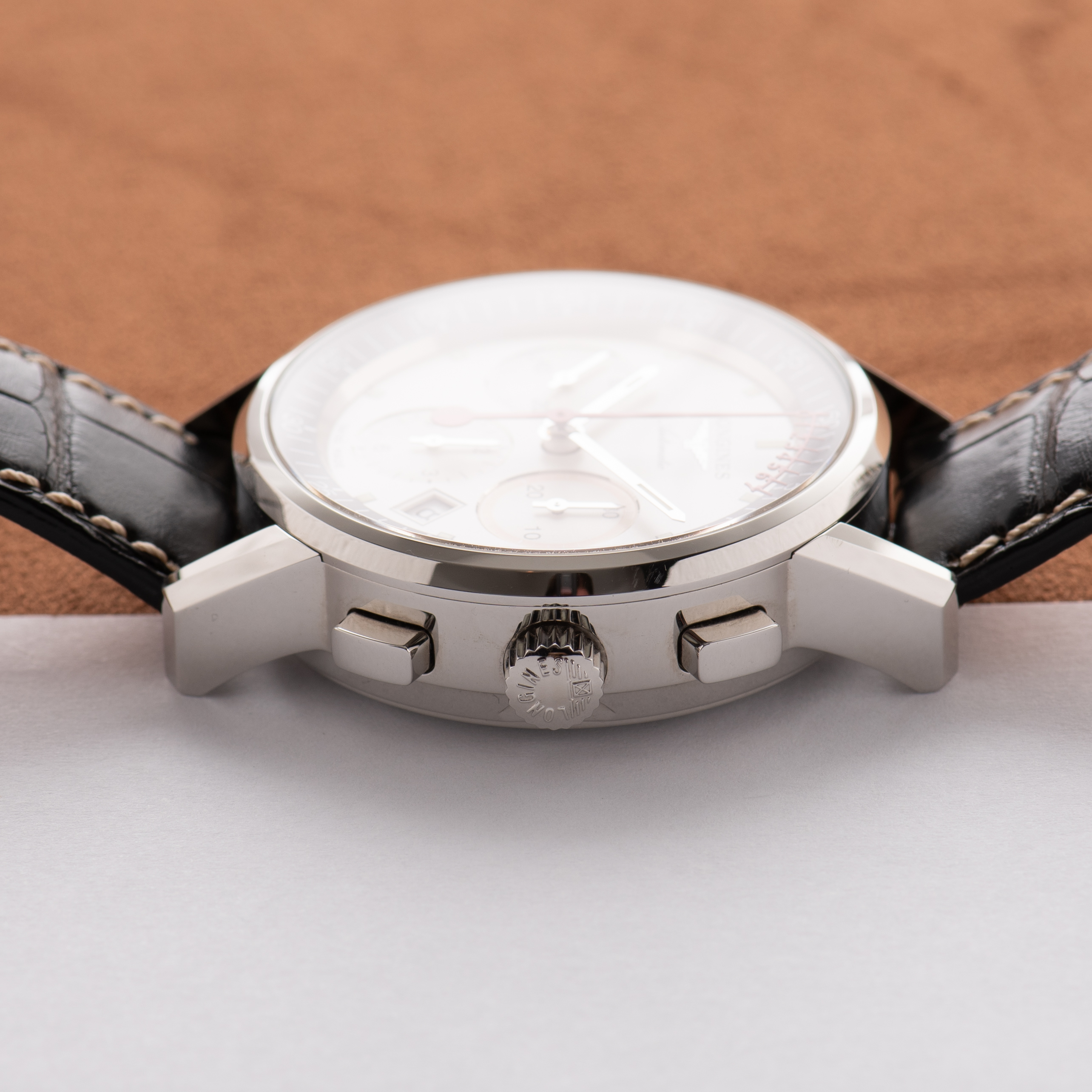 Zicht op Longines Heritage Chronograph Column Wheel Ref L.4.754.4 Volledige Set uit 2024