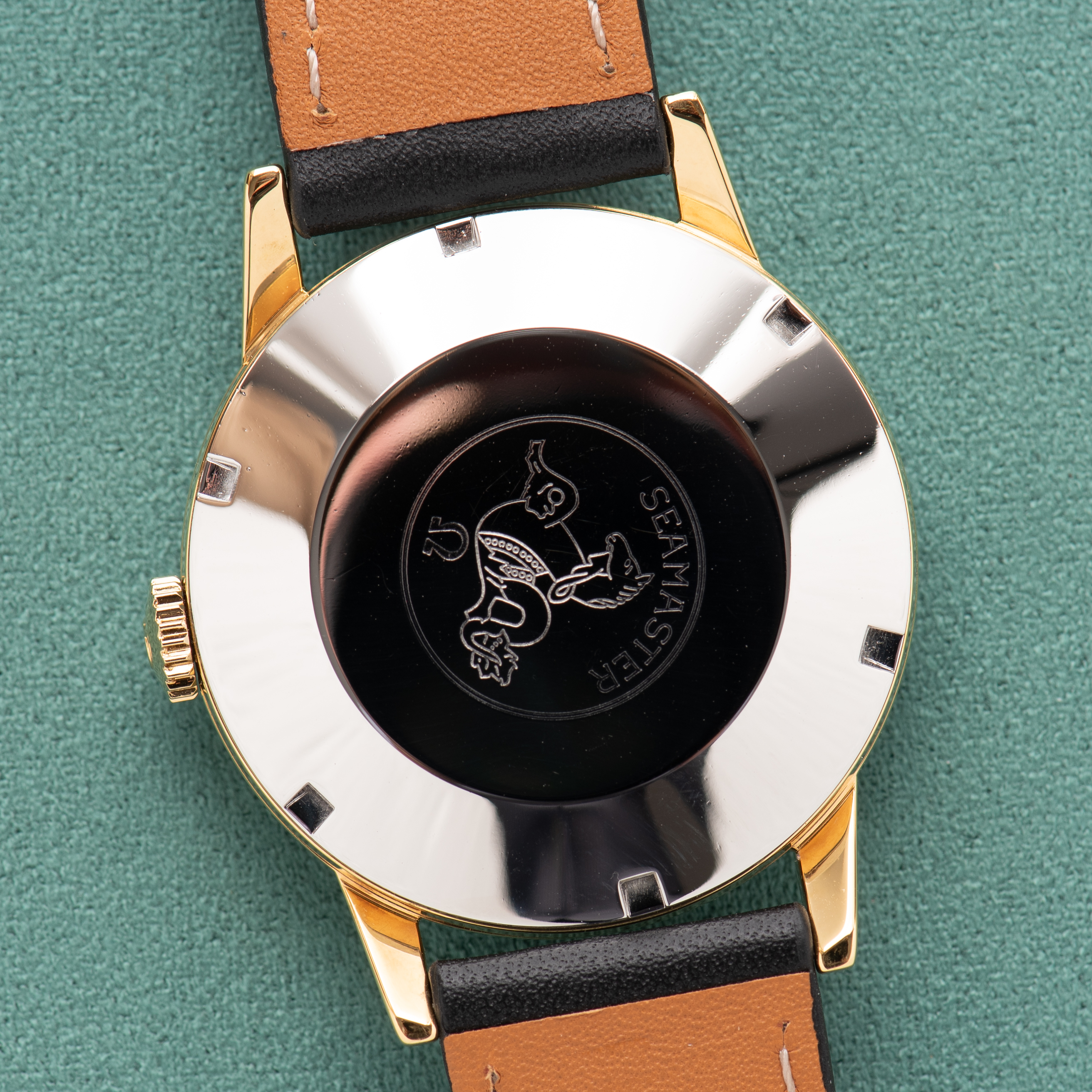 View of Omega Seamaster 30 Skate Dial GoldPlated from 1962 Ref 135.003