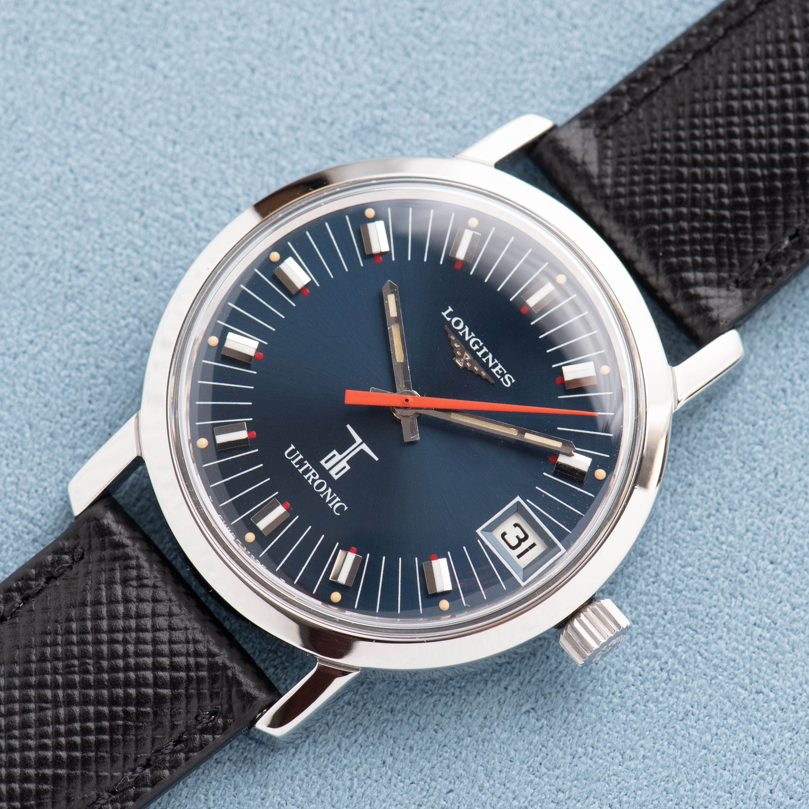 Vue de Longines Ultronic Blue Dial réf 8623-2 Full Set from 1975