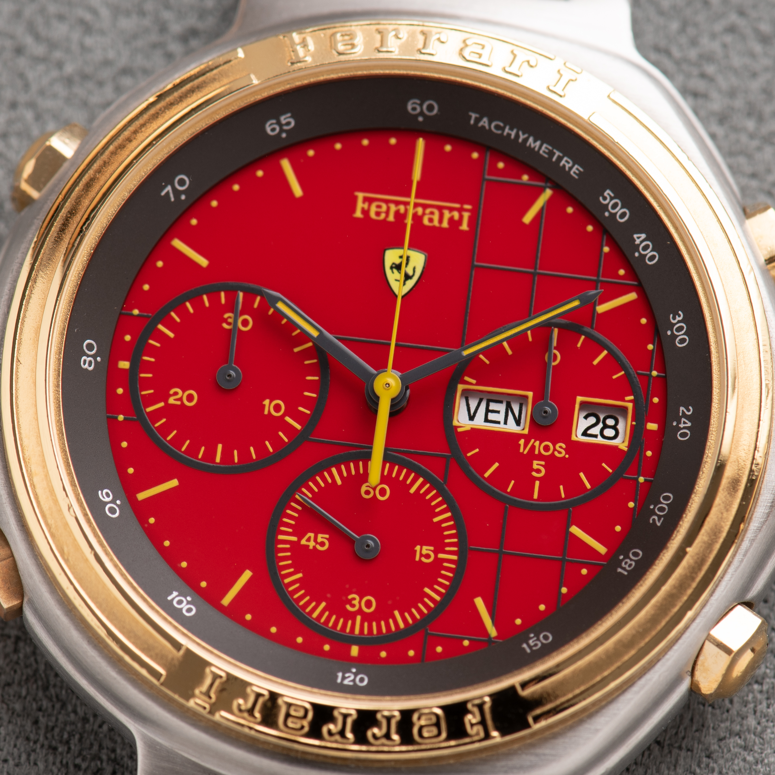View of Ferrari By Cartier Formula Red Dial from 1990