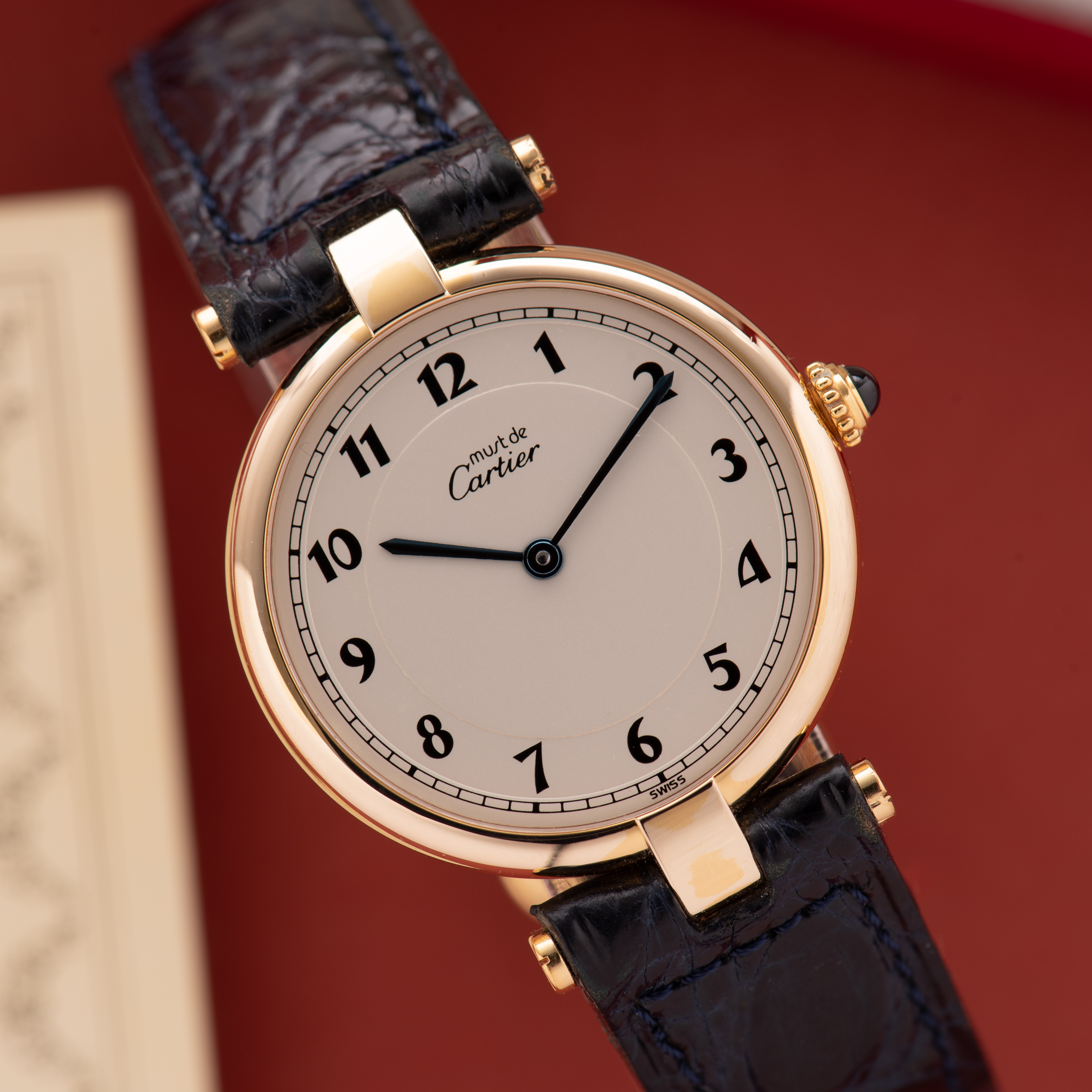 View of Cartier Must by Vendome Silver Arabic dial Quartz ref 590003 Full Set