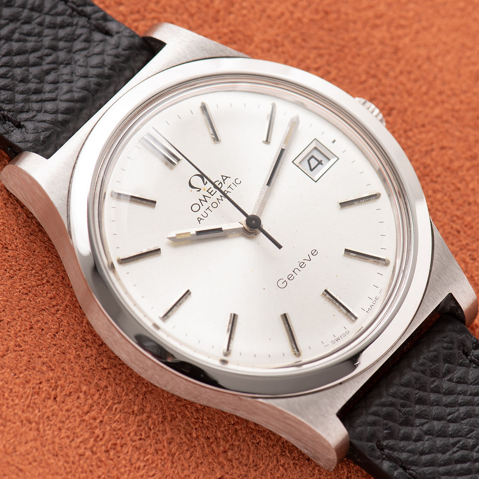 Thumbnail: Omega Genève Date Automatic Cal 1012 Réf 166.0168 from 1973