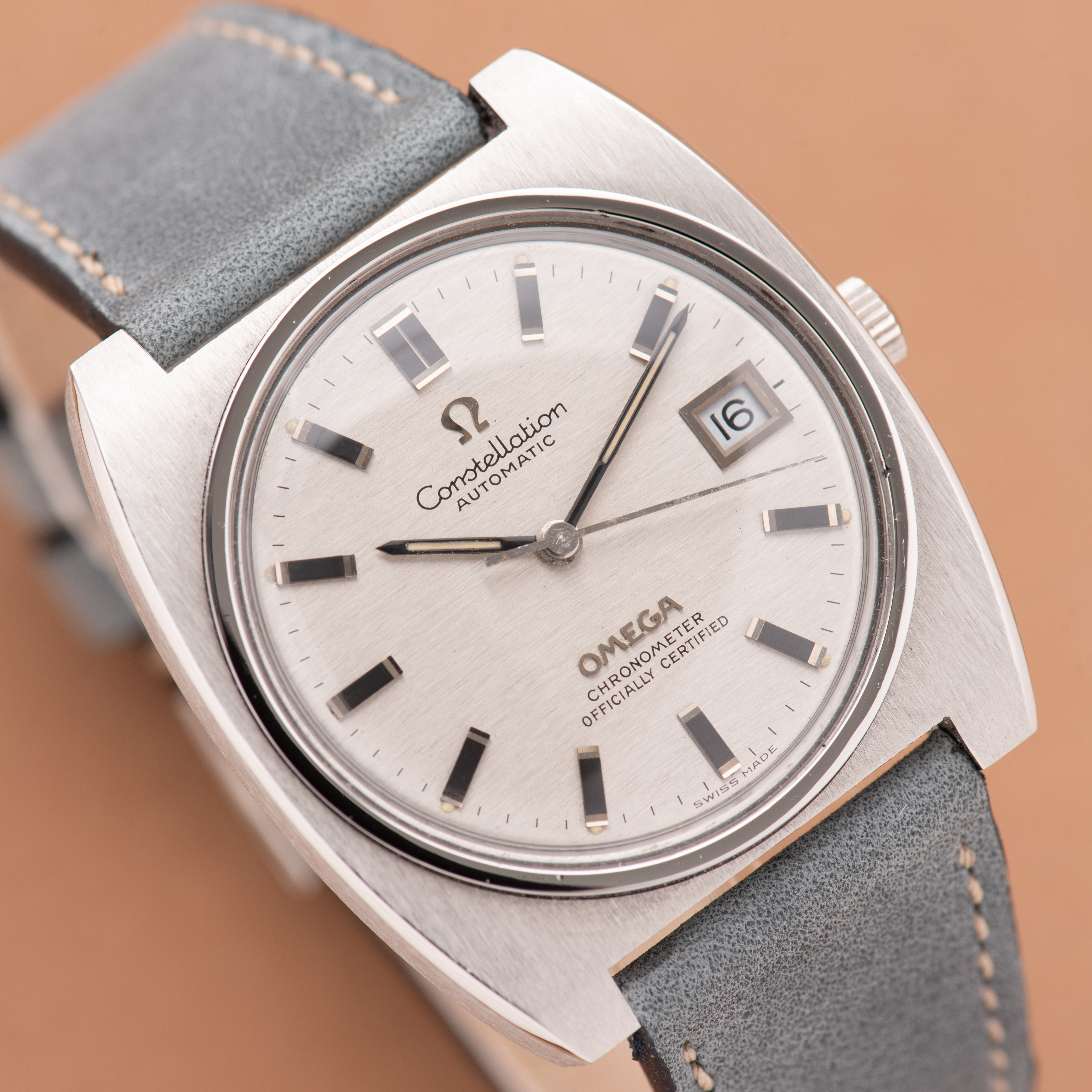 View of Omega Constellation Automatic Silver "linear" cal 1002 ref 168.042