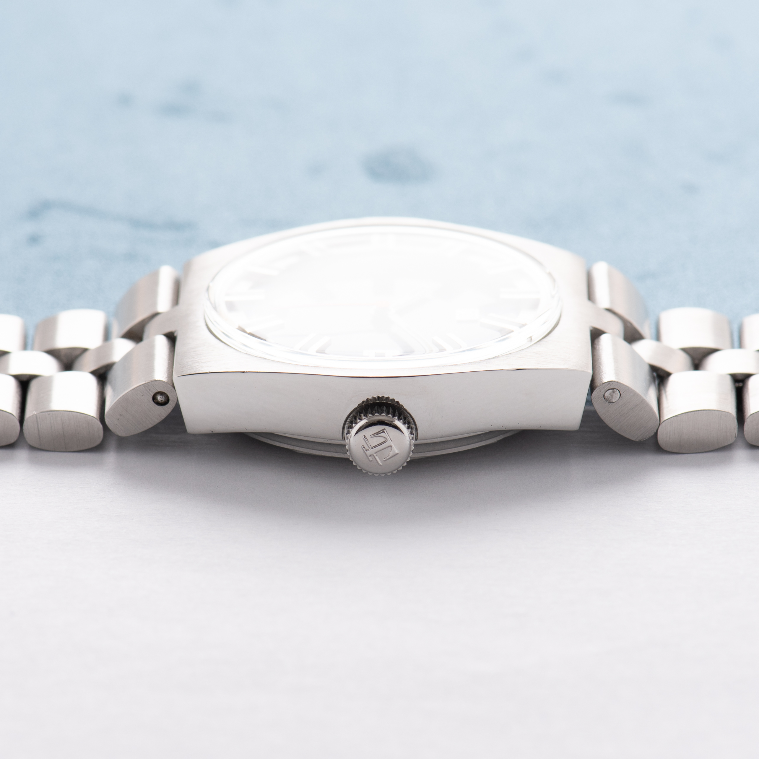 View of Tissot Automatic PR516 GL Blue dial Ref 44672-5X