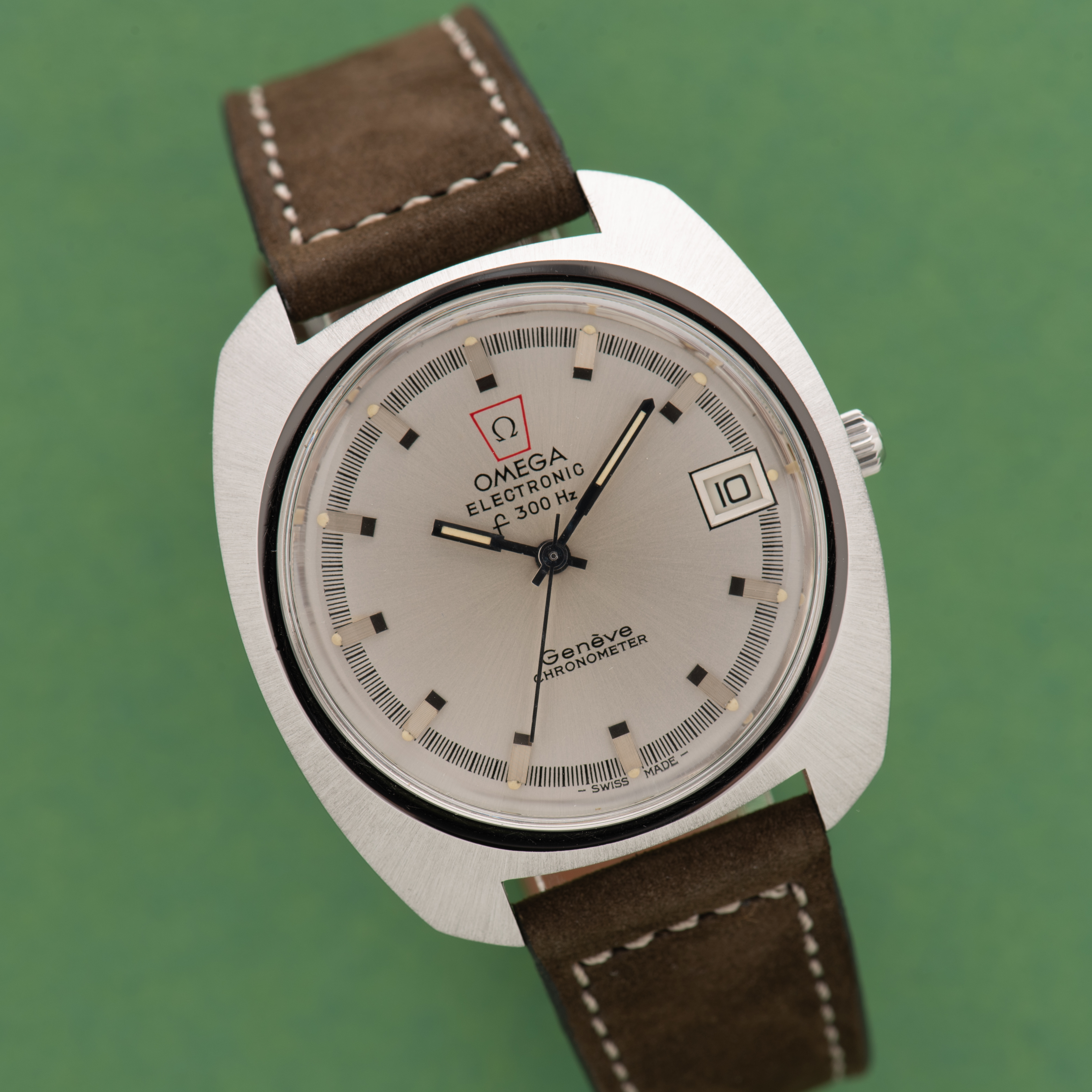 View of Omega Electronic F300 Hz Genève Chronometer Ref 198.030 from 1972