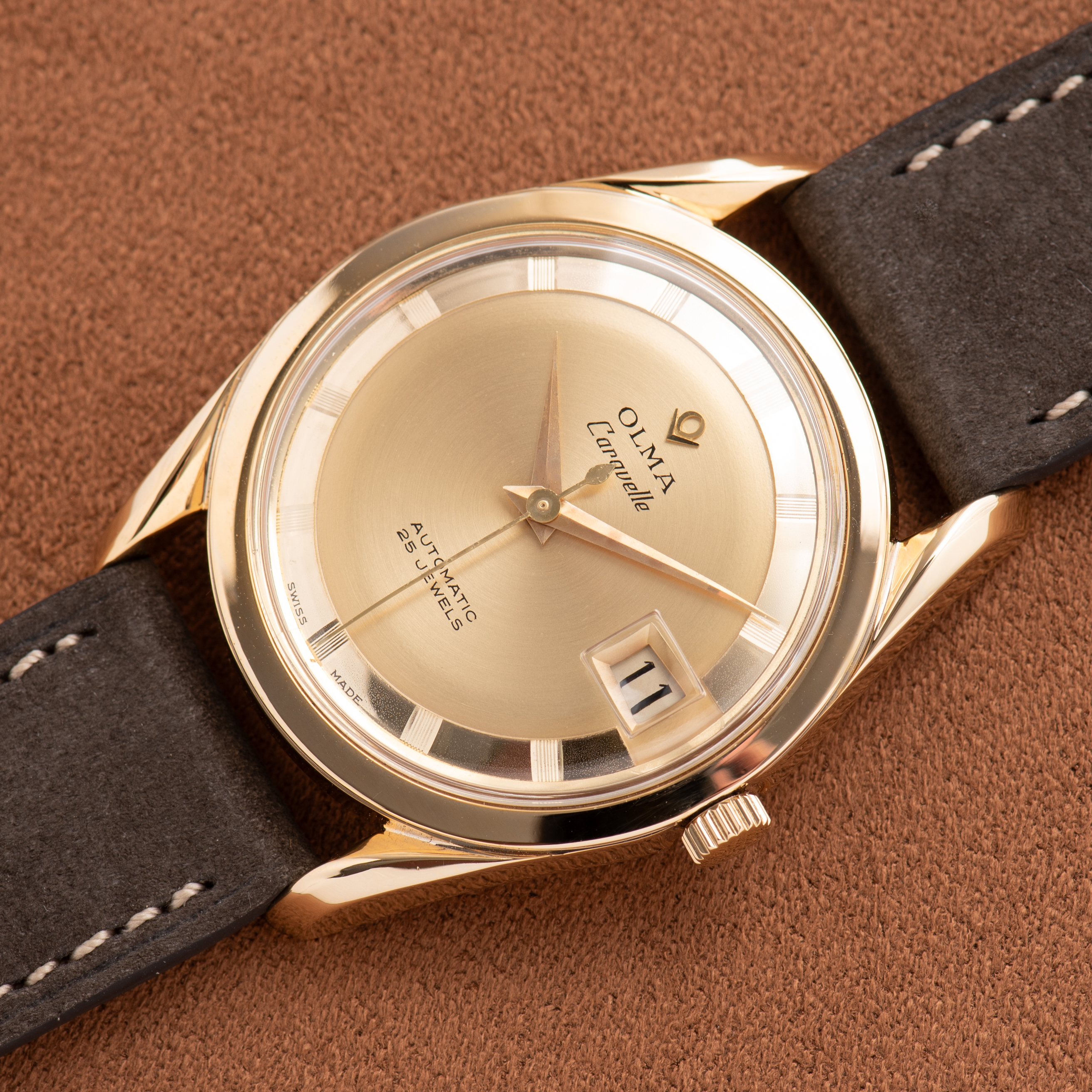 View of Olma Caravelle Automatic 25jewels Super Compressor "Twisted Lugs"