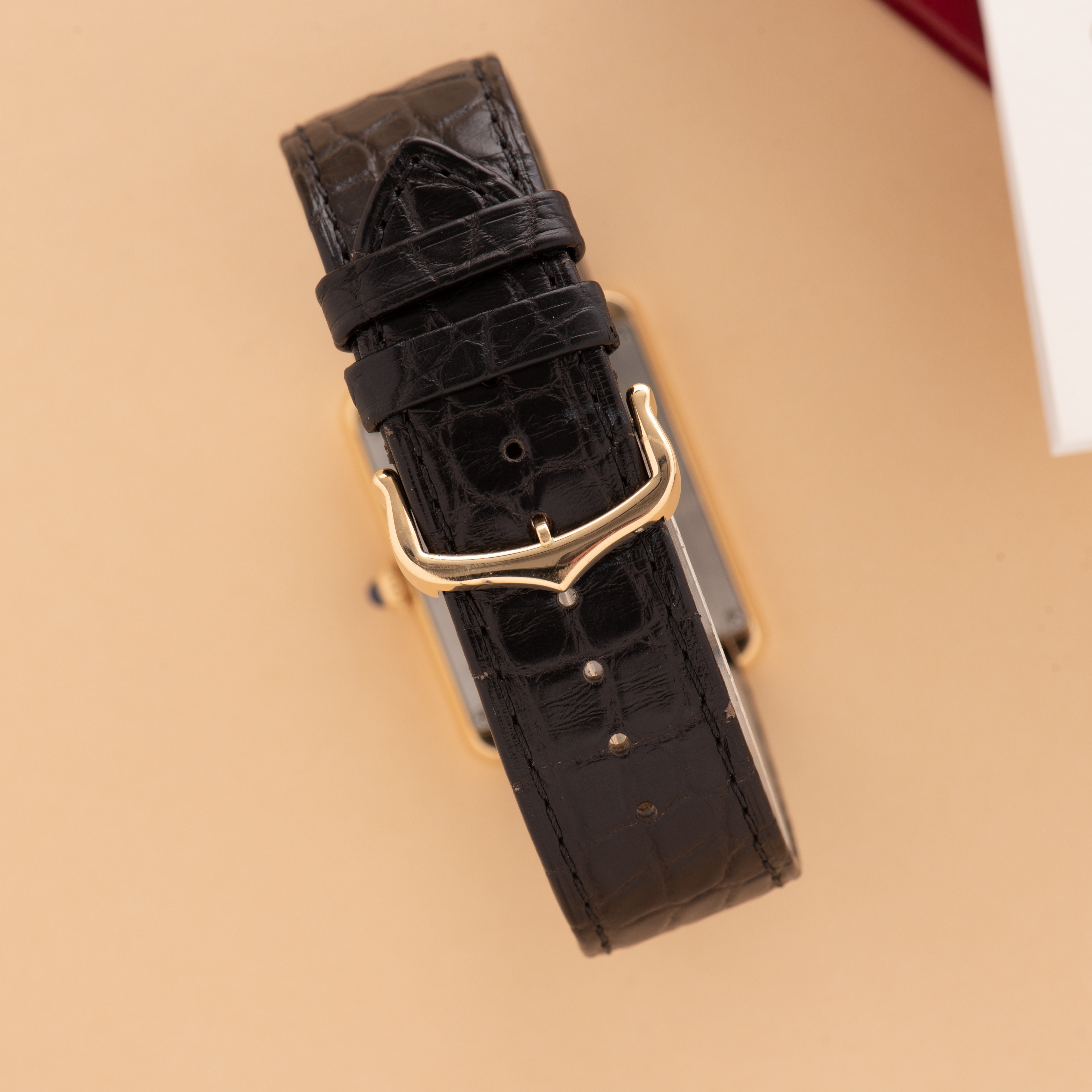Zicht op Cartier Tank Solo LM ref 3167 Gold 18K/Steel Volledige set