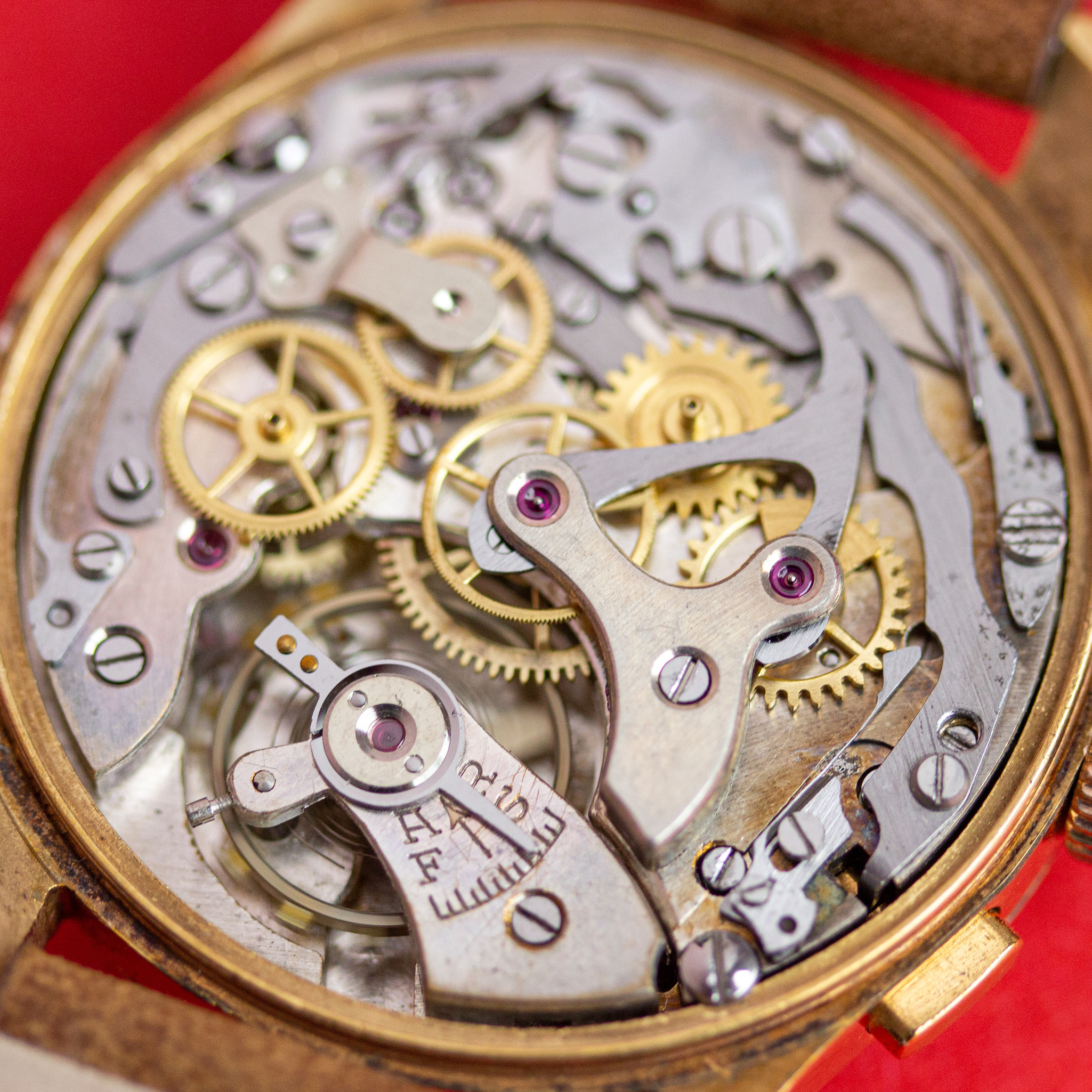 Zicht op Bovet chronograph Swiss Landeron 51