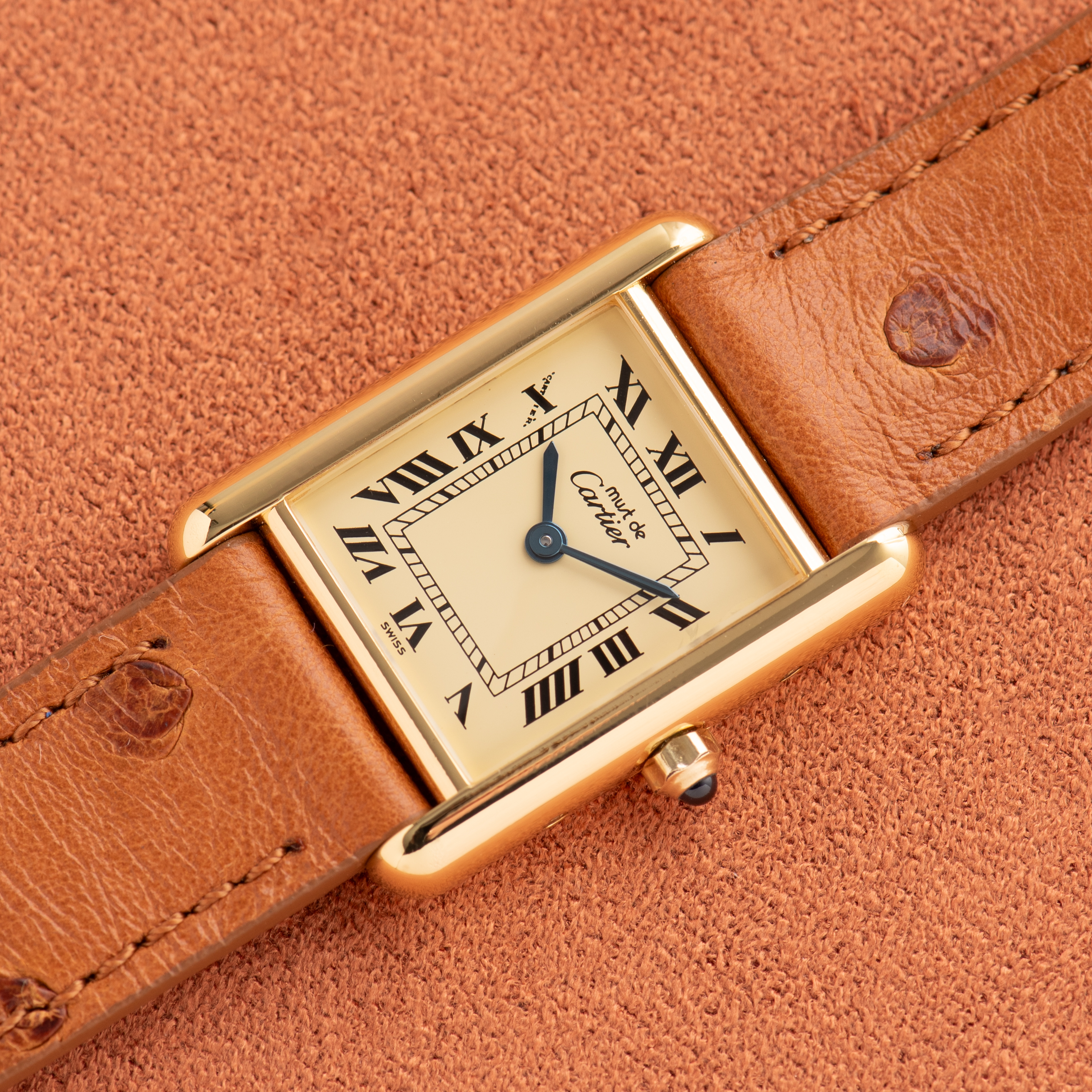 Vue de Cartier Must de Tank Vermeil Roman Lemon Dial from 1990