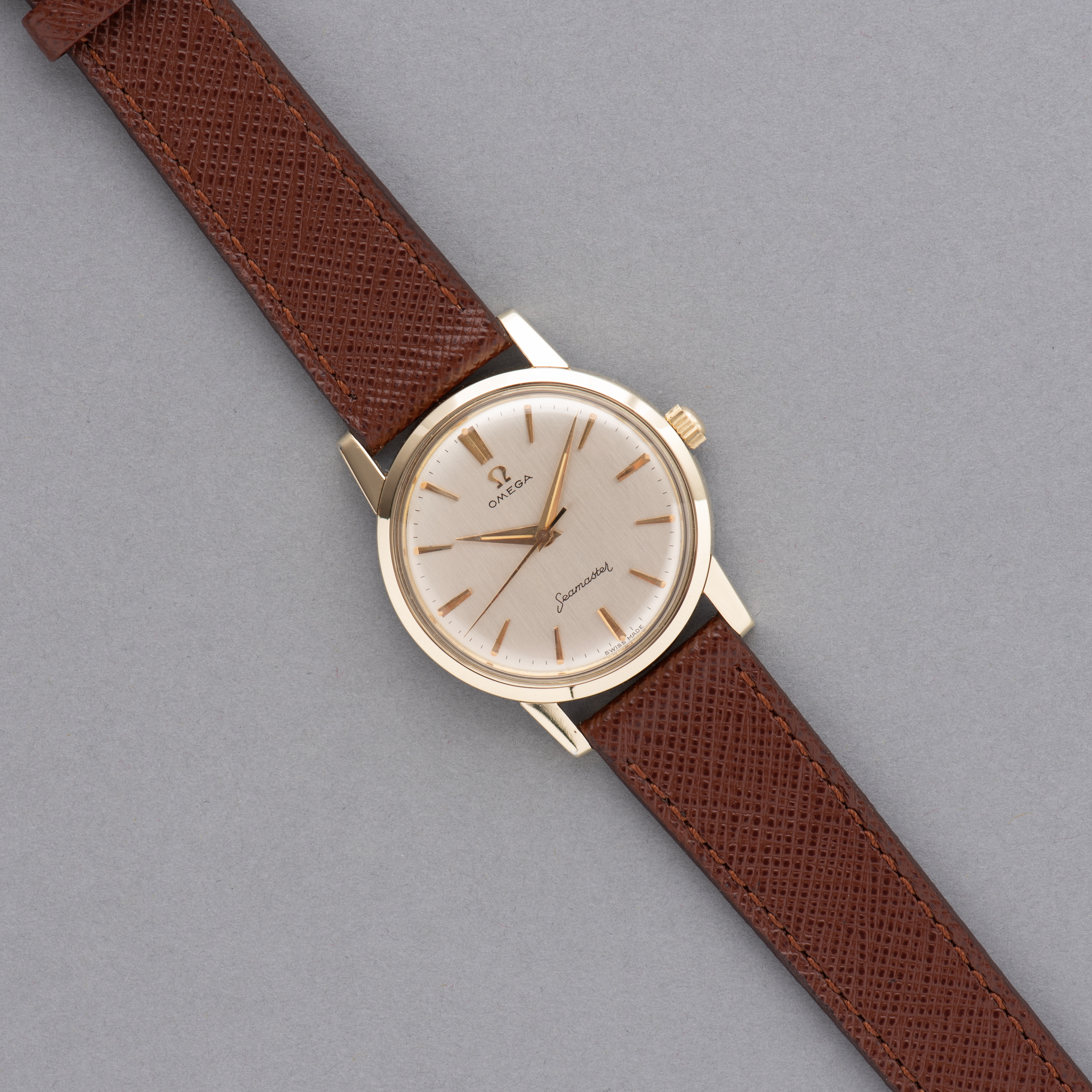 Zicht op Omega Seamaster Gold Cappped ref 14759-62 SC uit 1962