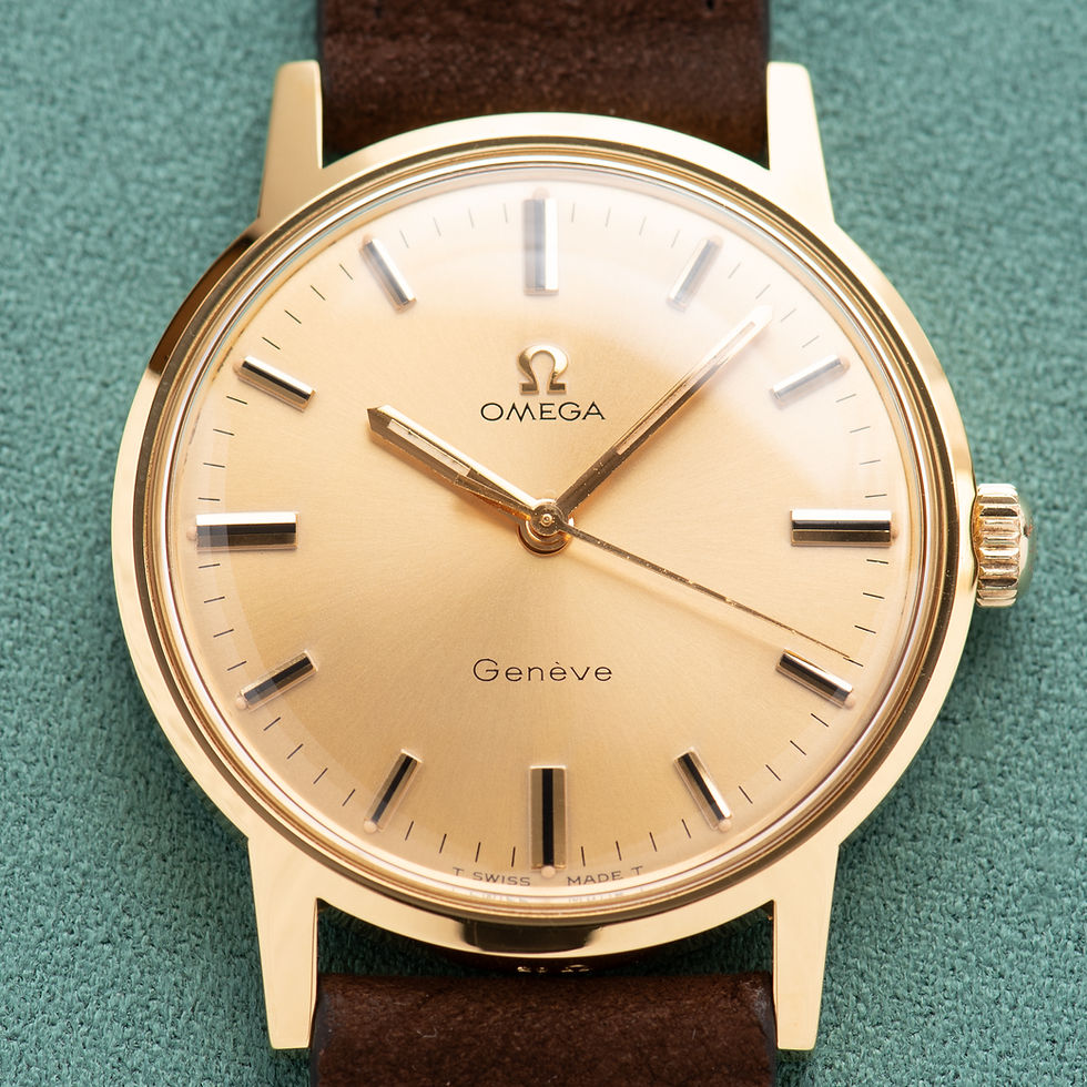 Thumbnail: Omega Genève Gold dial Réf 135.070 from 1969