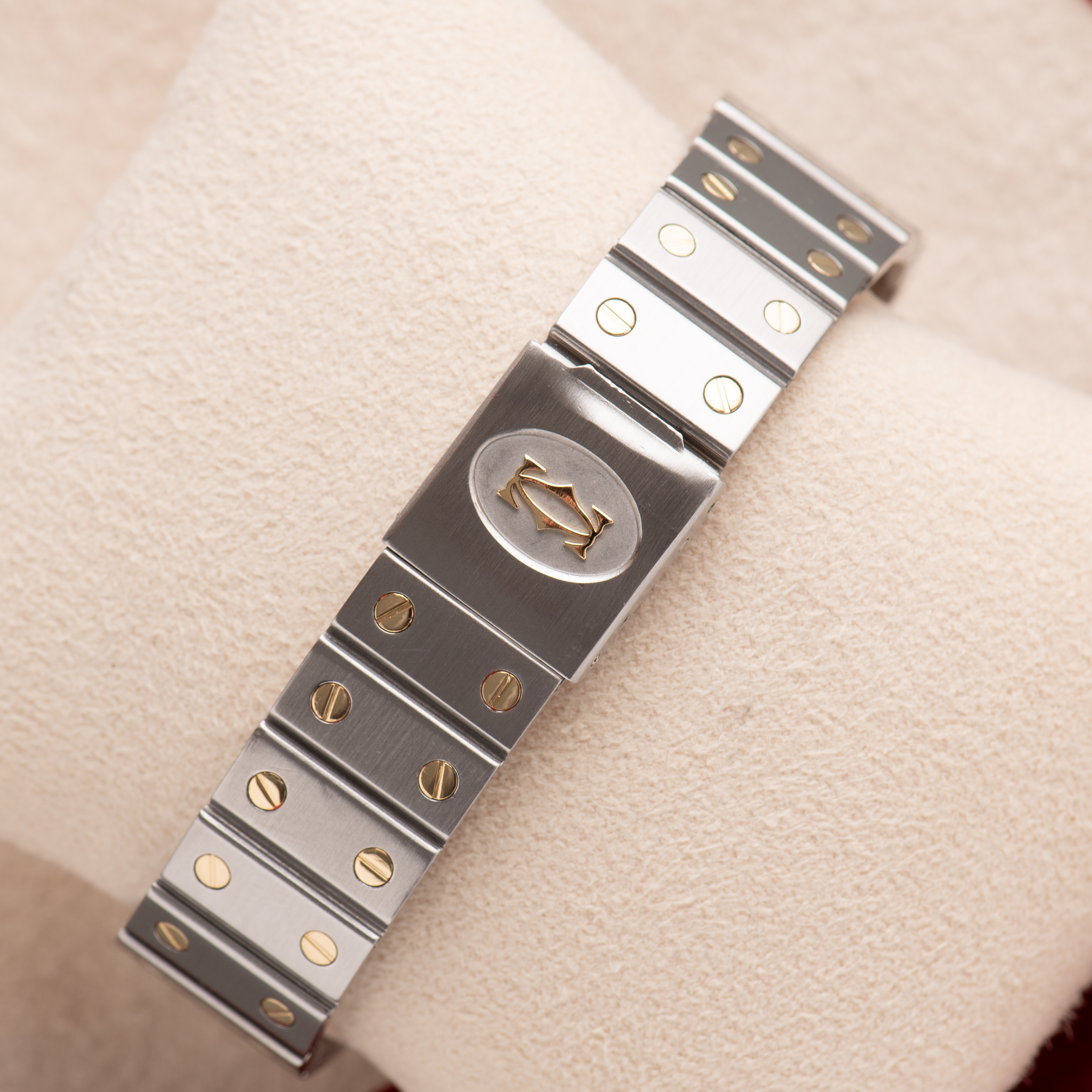 Zicht op Cartier Santos Carrée Gold/steel Ref 2961 vanaf 1990-2000
