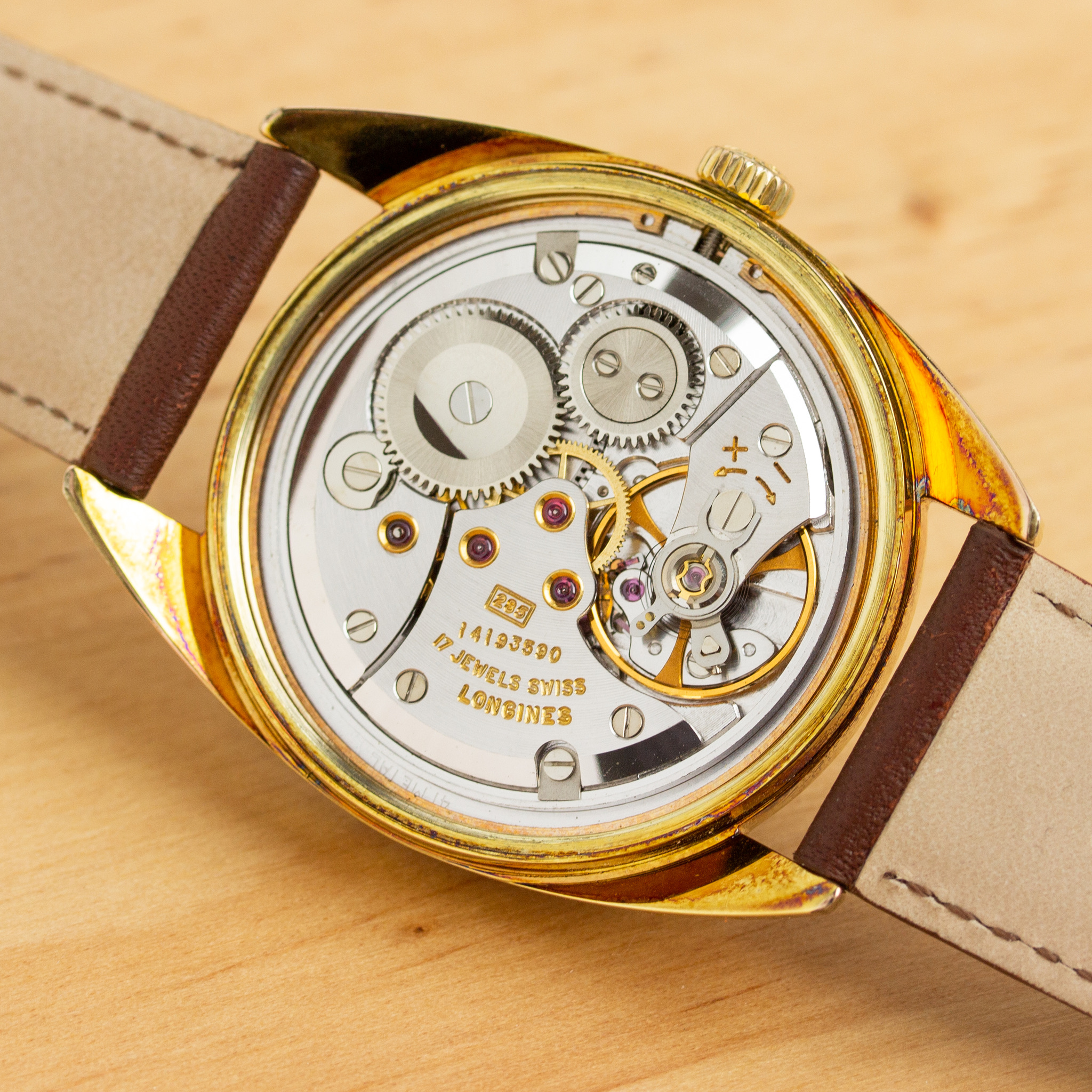 Zicht op Longines mécanique cal 286 Swiss Made Réf 7913