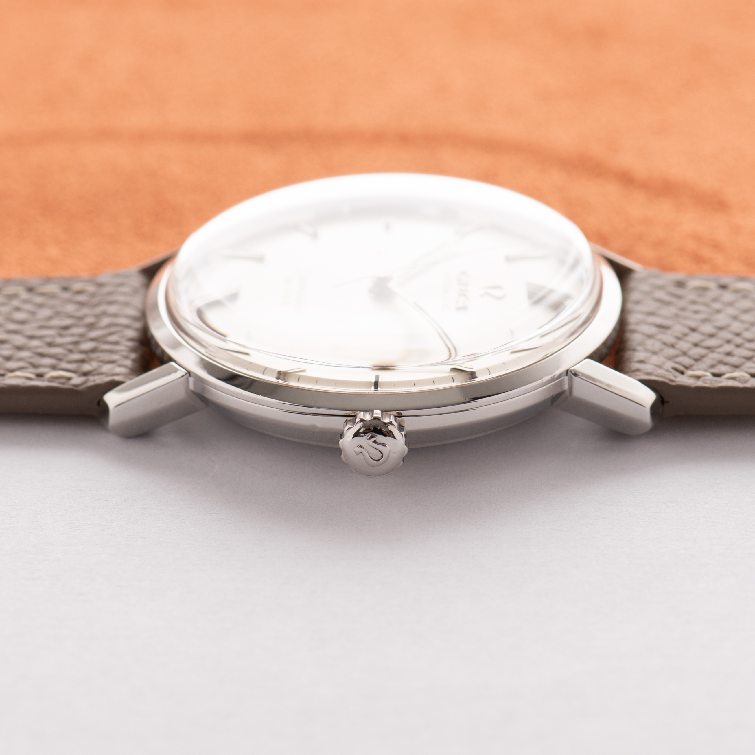View of Omega Seamaster De Ville Automatic Silver Dial Ref 166.020 from 1964