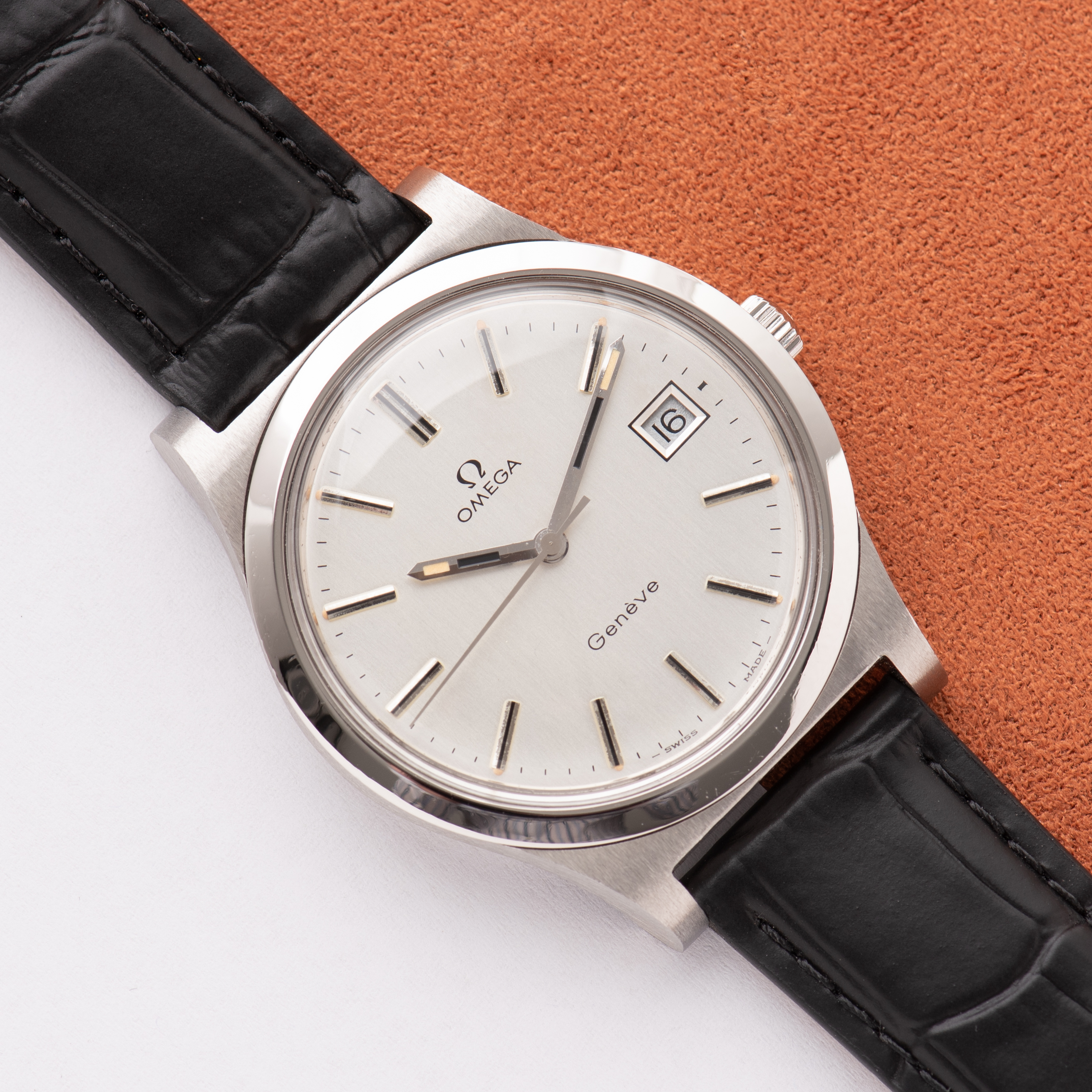 View of Omega Geneva Date Cal 1030 Ref 136.0102 from 1975