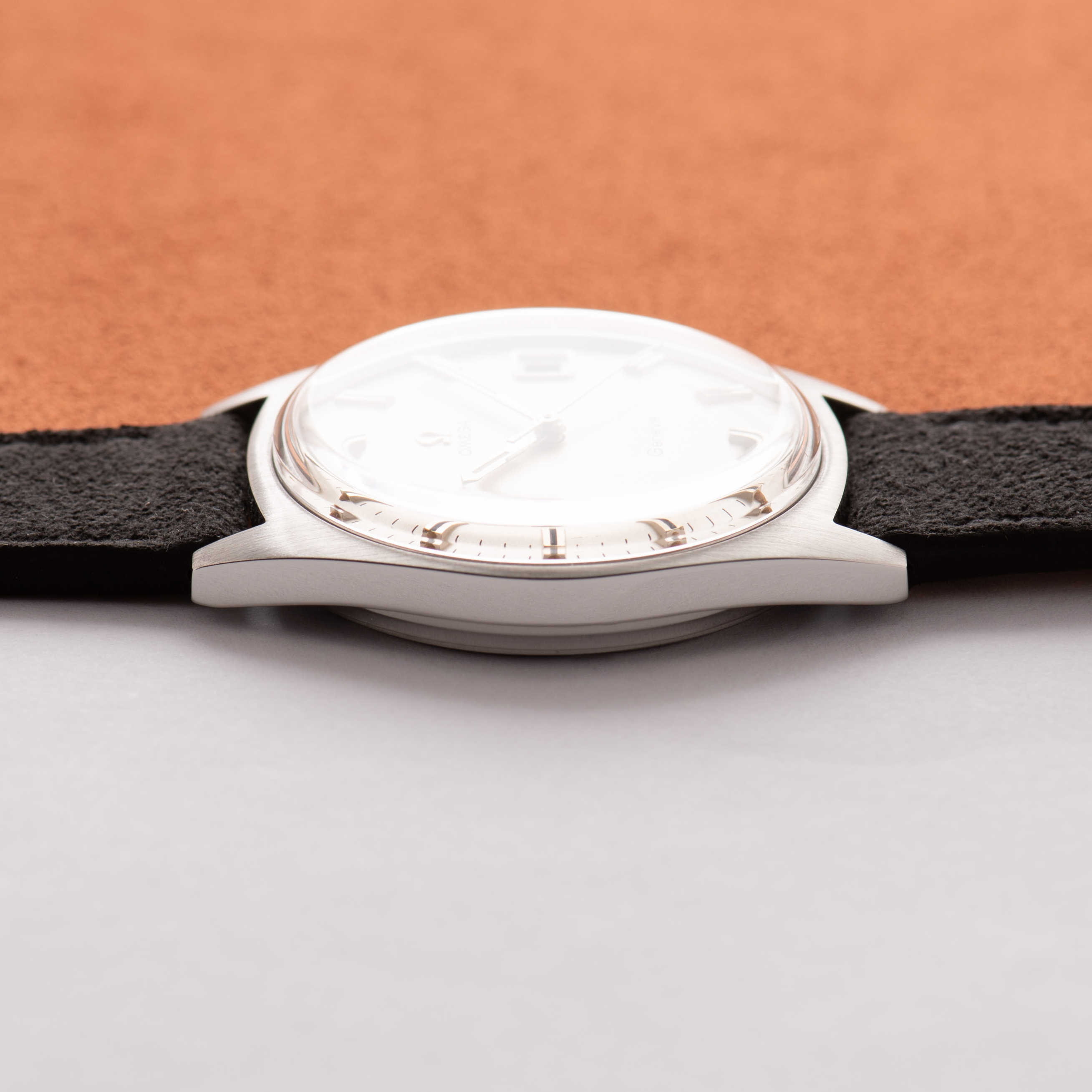 View of Omega Geneva Silver Dial mechanical ref 136,041 from 1969