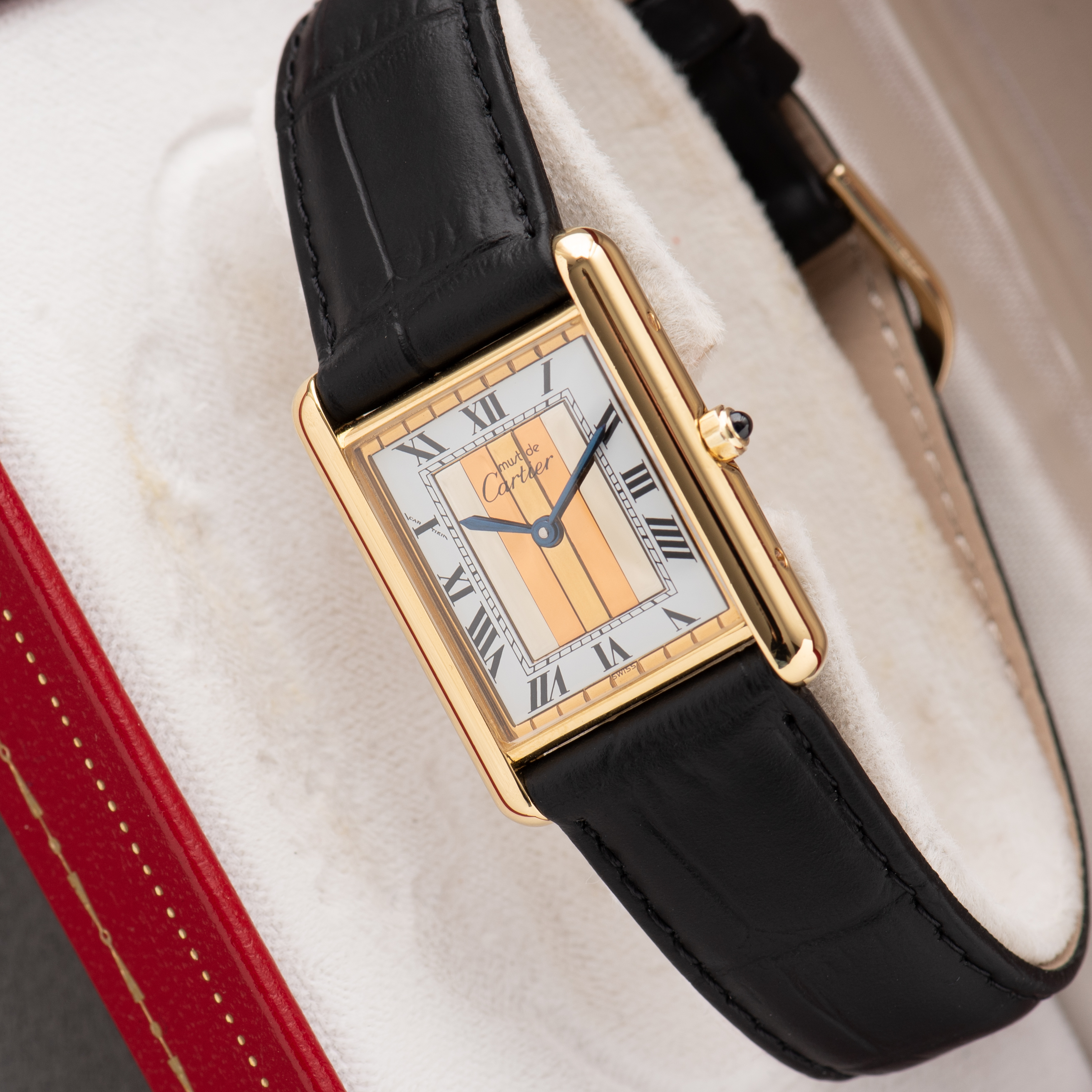 Vue de Cartier Tank De Must Vermeil GM Trinity dial from 1980-90