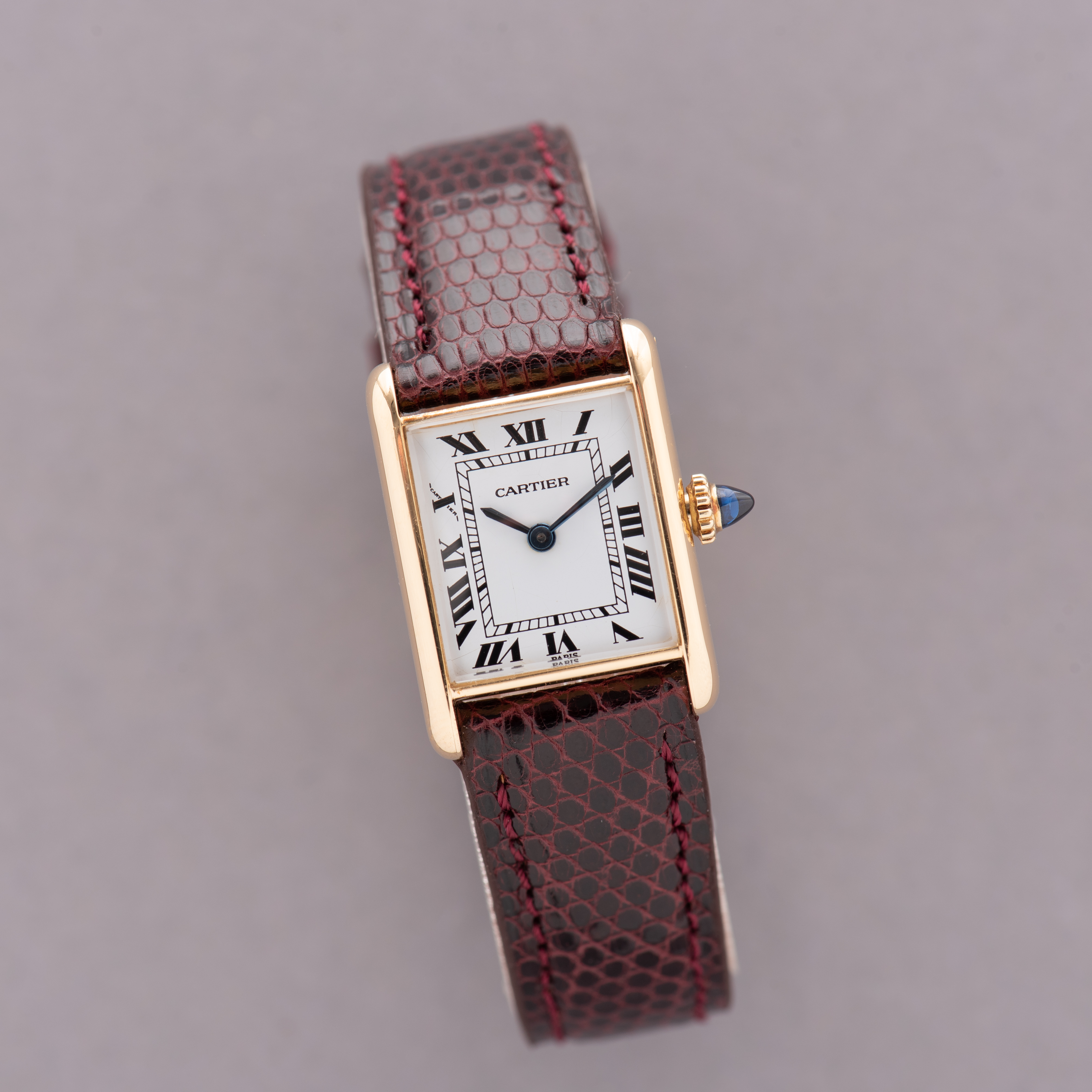 View of Cartier Tank Louis Paris Lady Gold 18k from 1980