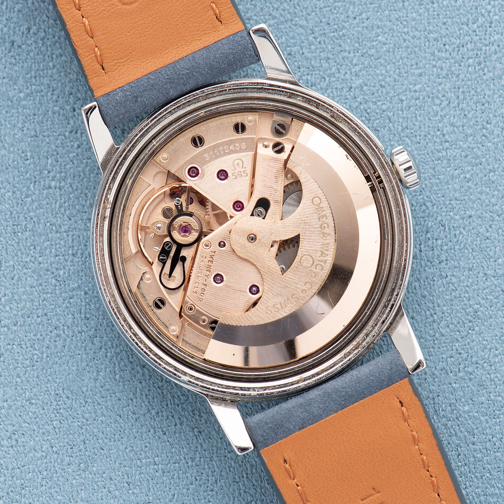 Thumbnail: Omega Automatic Genève Date Blue Dial Réf 166.070 from 1969