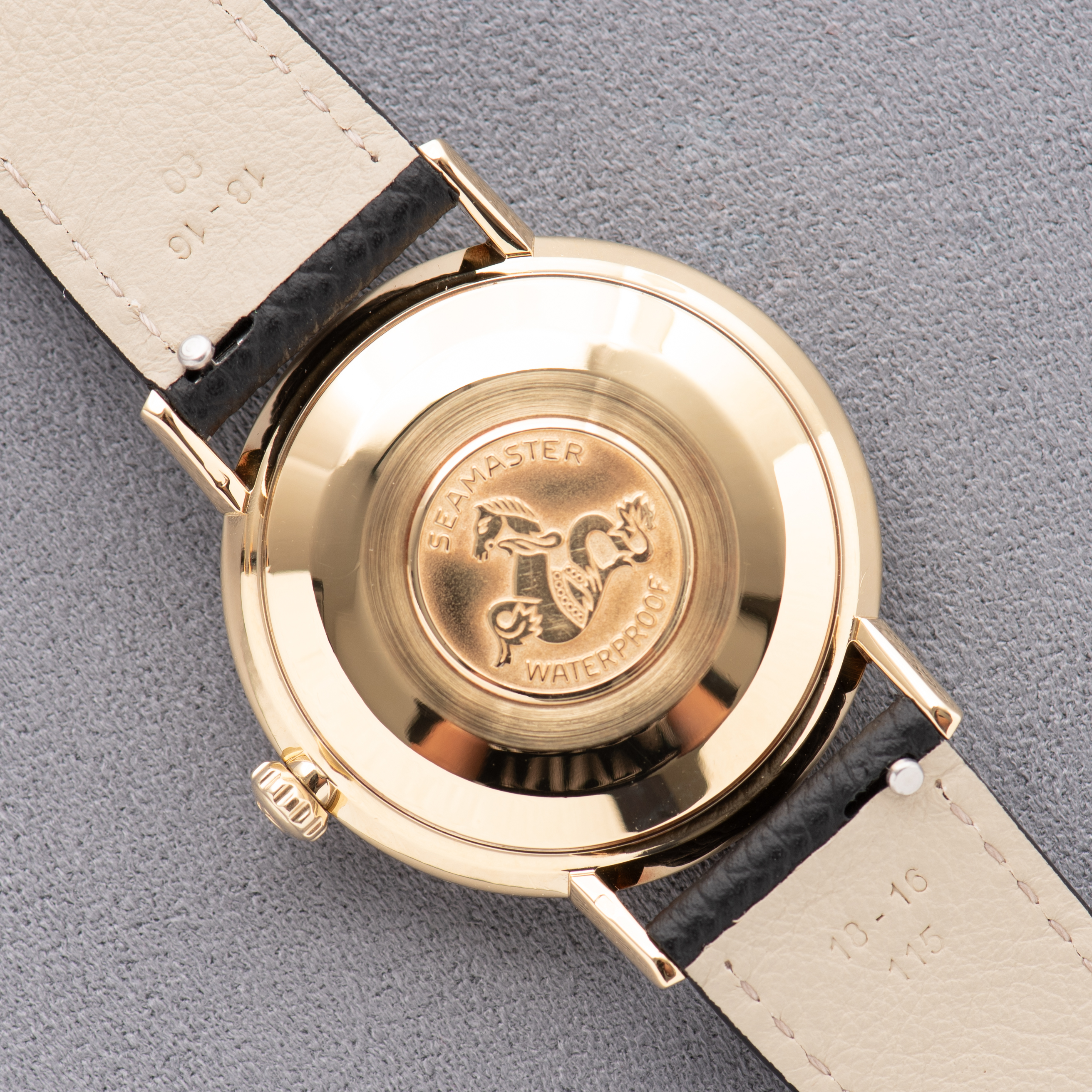 Zicht op Omega Seamaster De Ville Automatic OM Dial 18K Réf 166.020 from 1967
