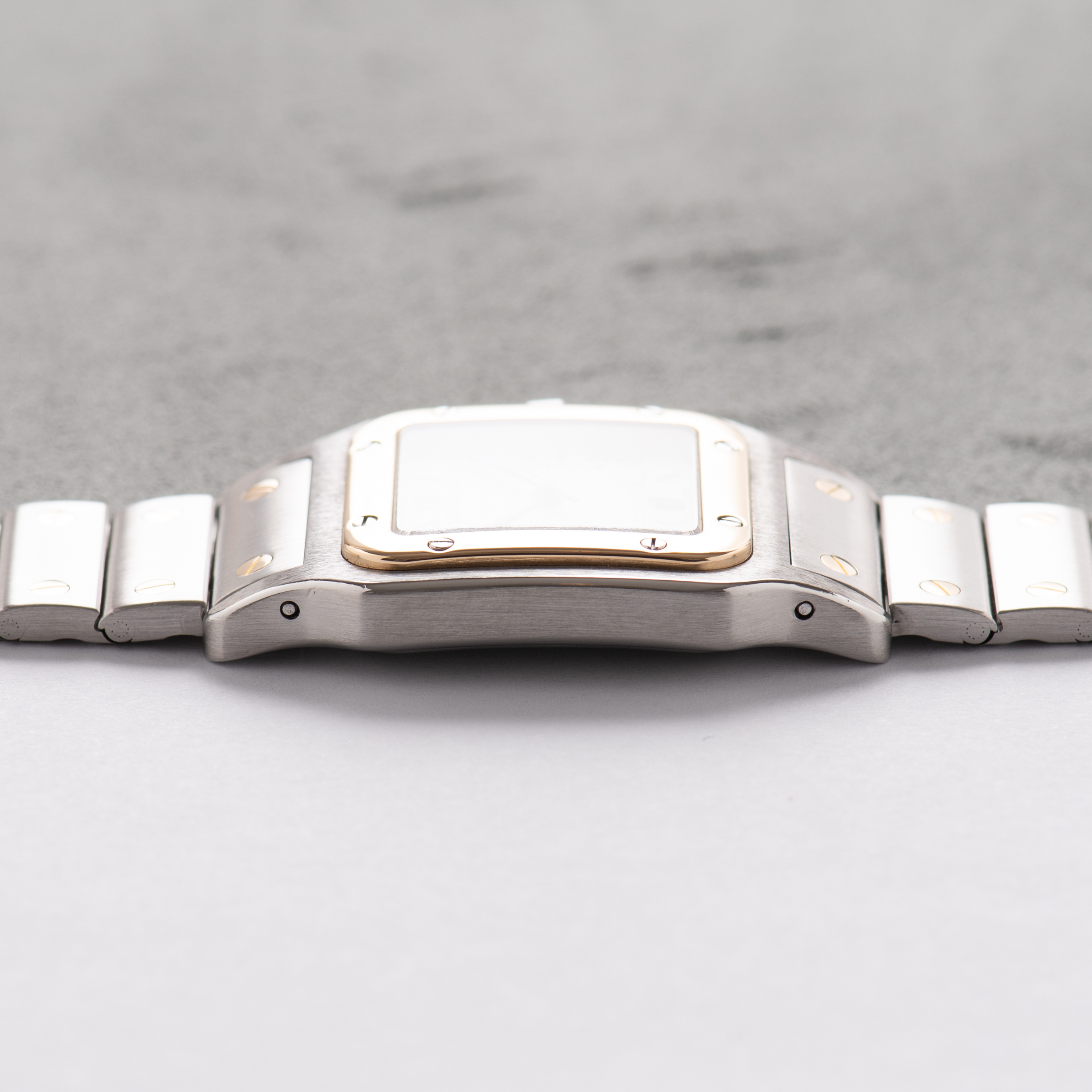 Vue de Cartier Santos Galbée Or/acier réf 187901 from 1987 with papers