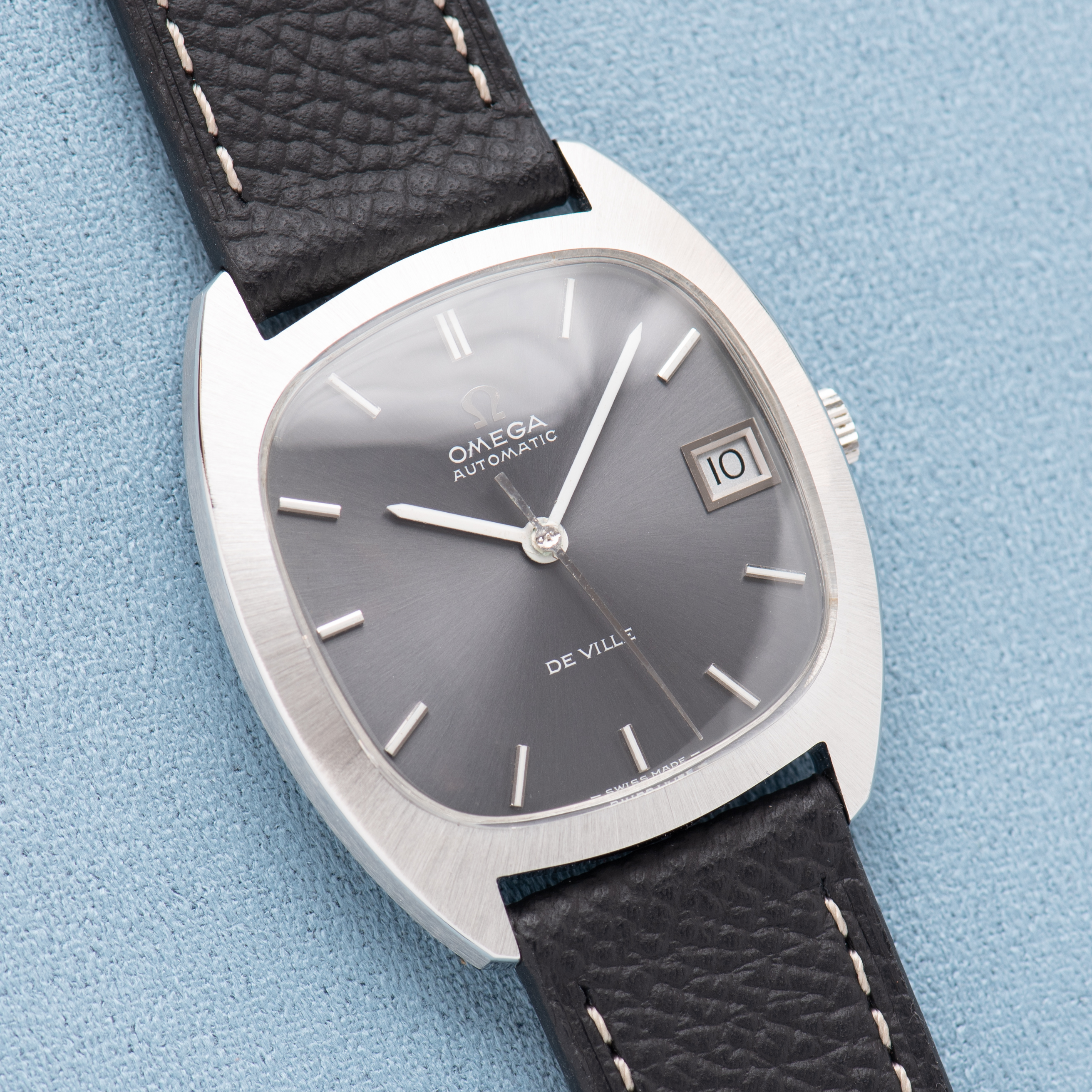 View of Omega De Ville Grey Dial Automatic Ref 162.045 from 1969