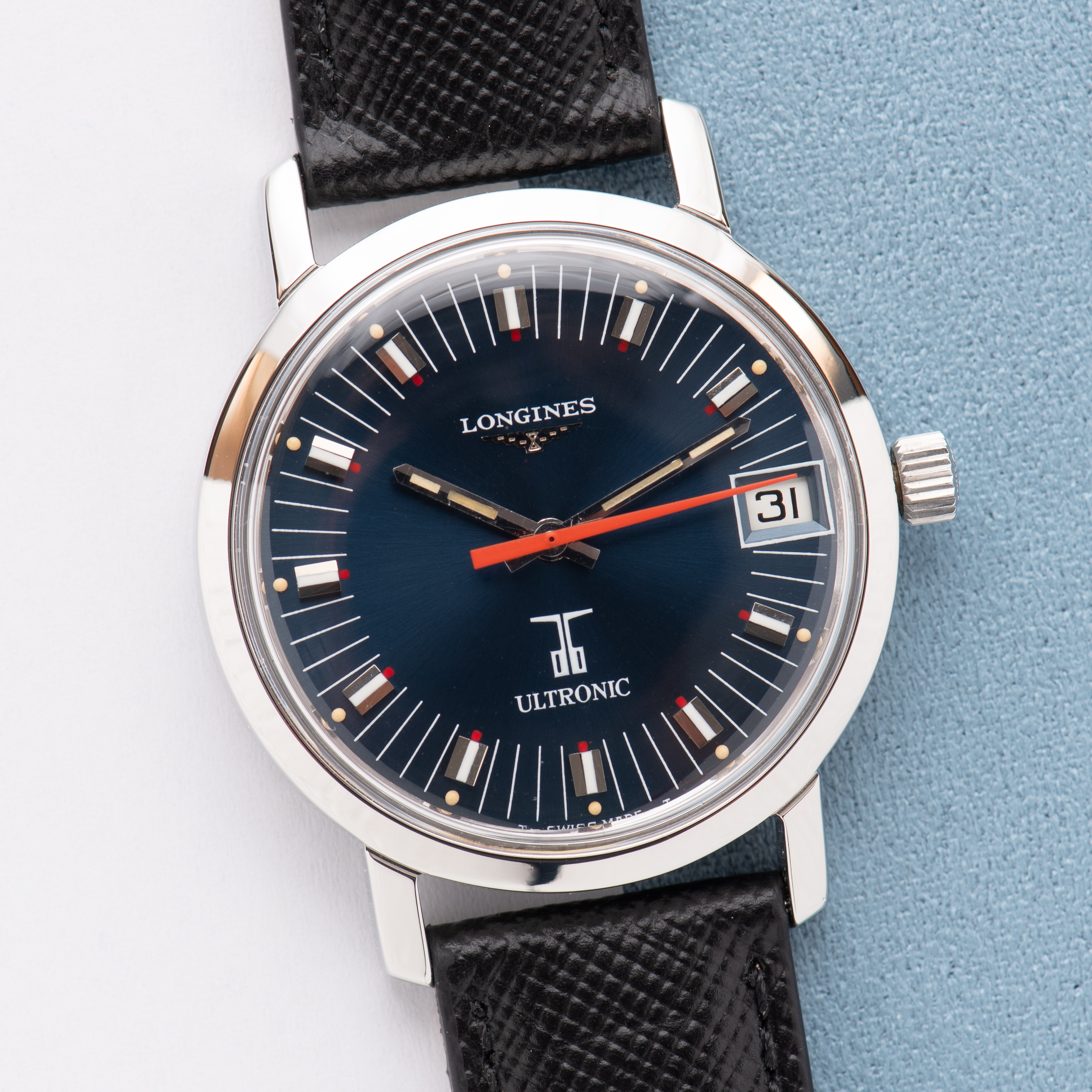 Vue de Longines Ultronic Blue Dial réf 8623-2 Full Set from 1975