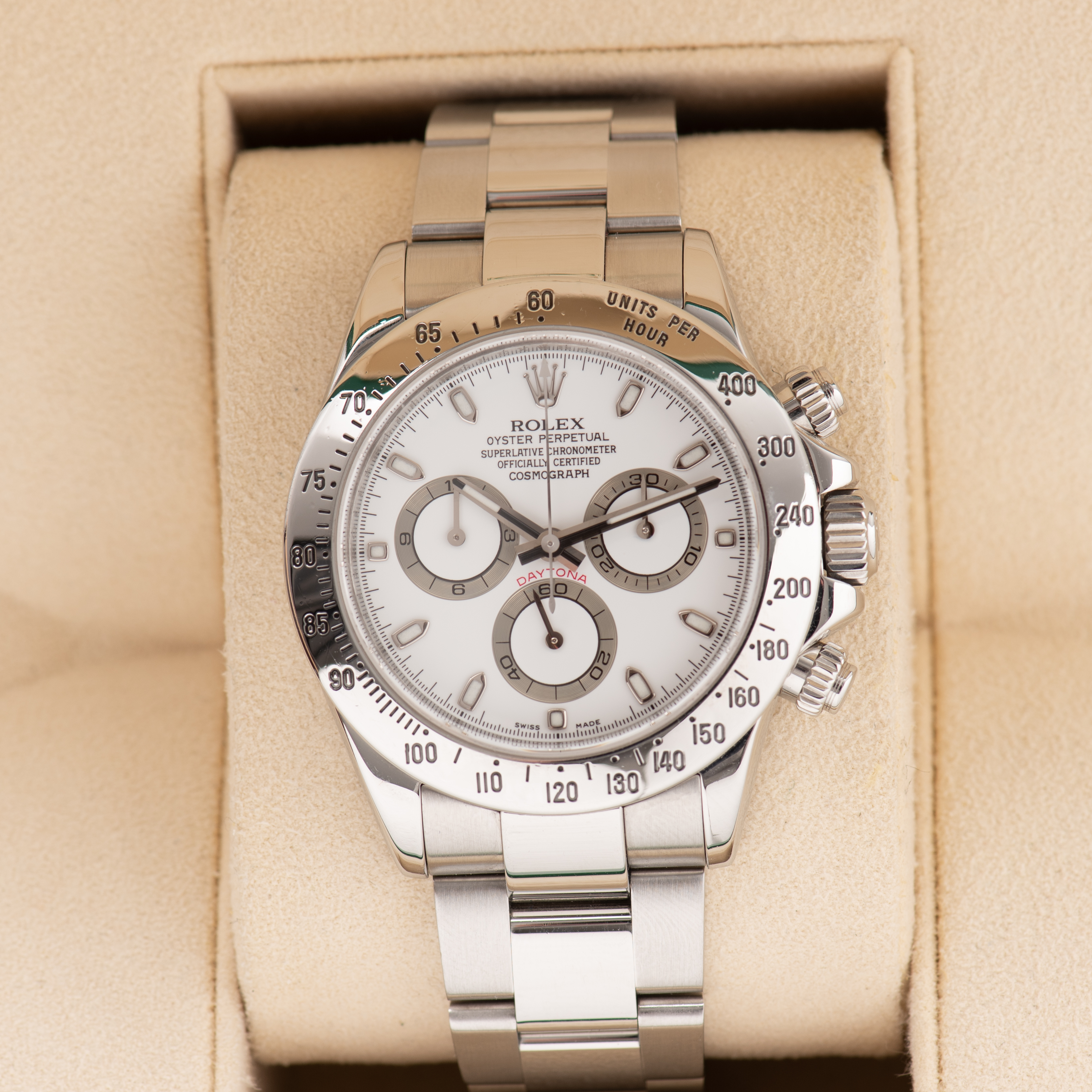 Zicht op Rolex Oyster Perpetual Daytona Cosmograph ref 116520 Volledige set vanaf 2010