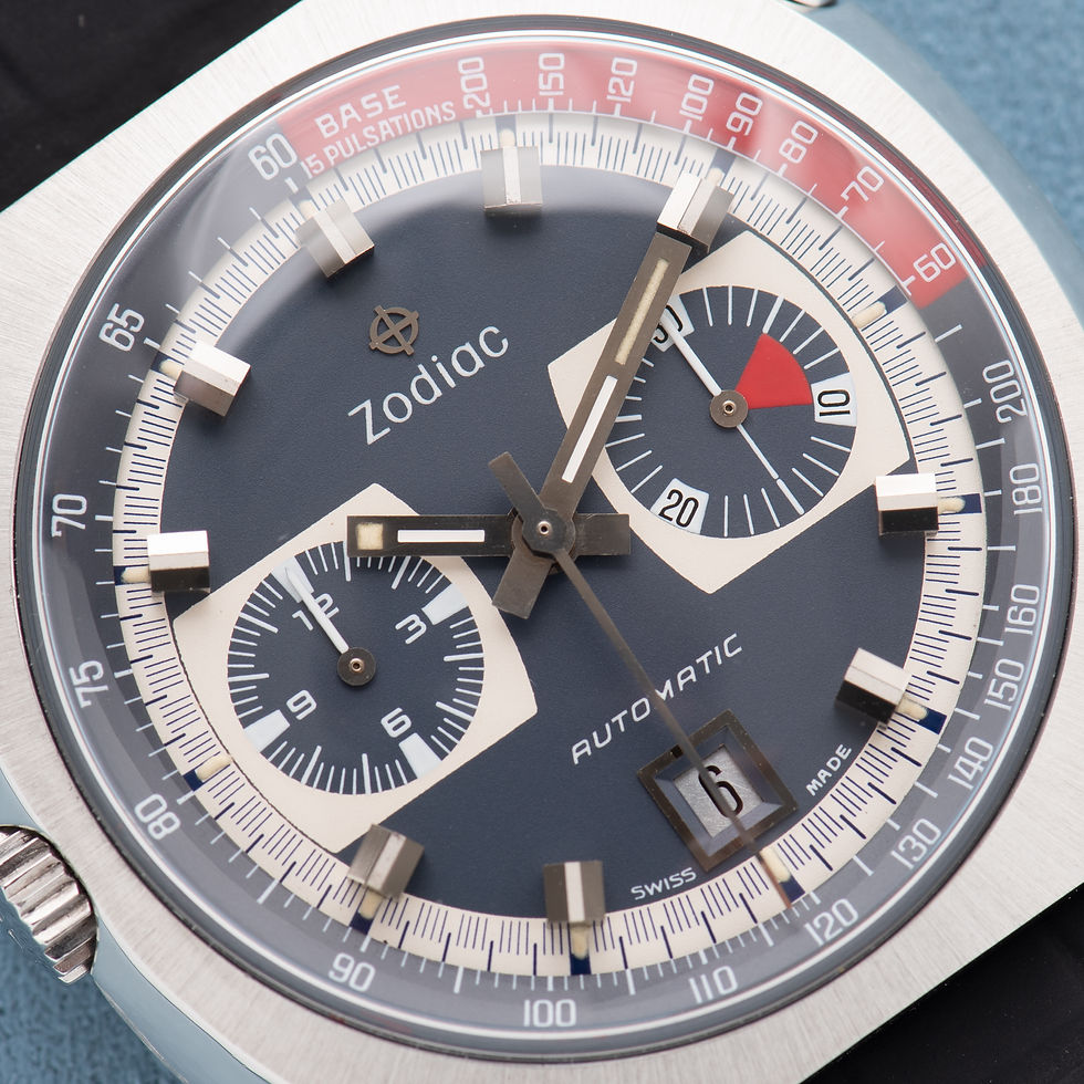 Miniature : Zodiac Chronograph Automatic Blue Dial Cal 12 (11) from 1970