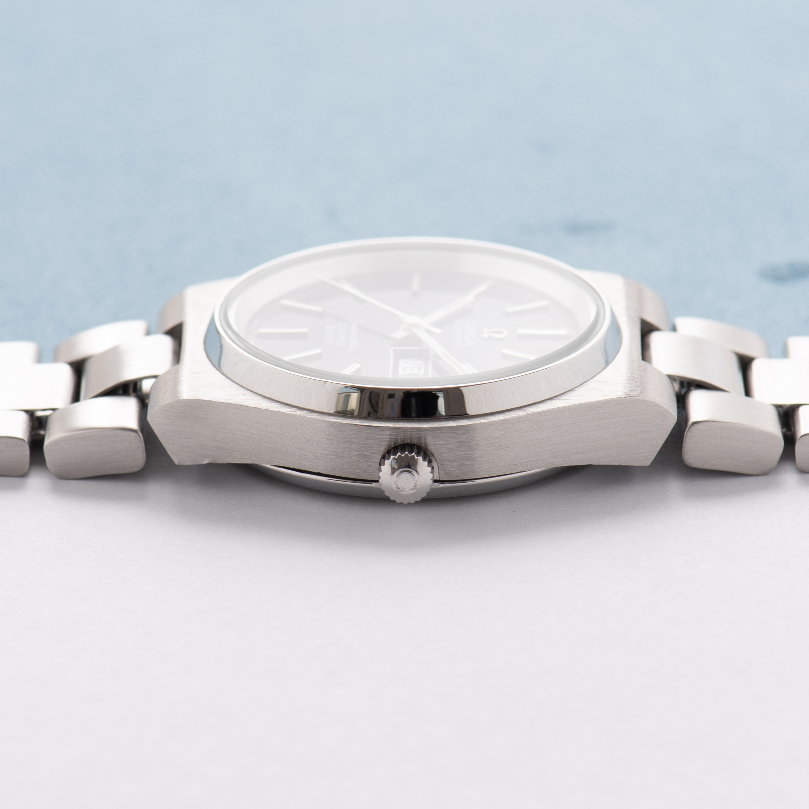 View of Omega Automatic Seamaster Cosmic 2000 Spider dial Réf 166.0129 from 1973