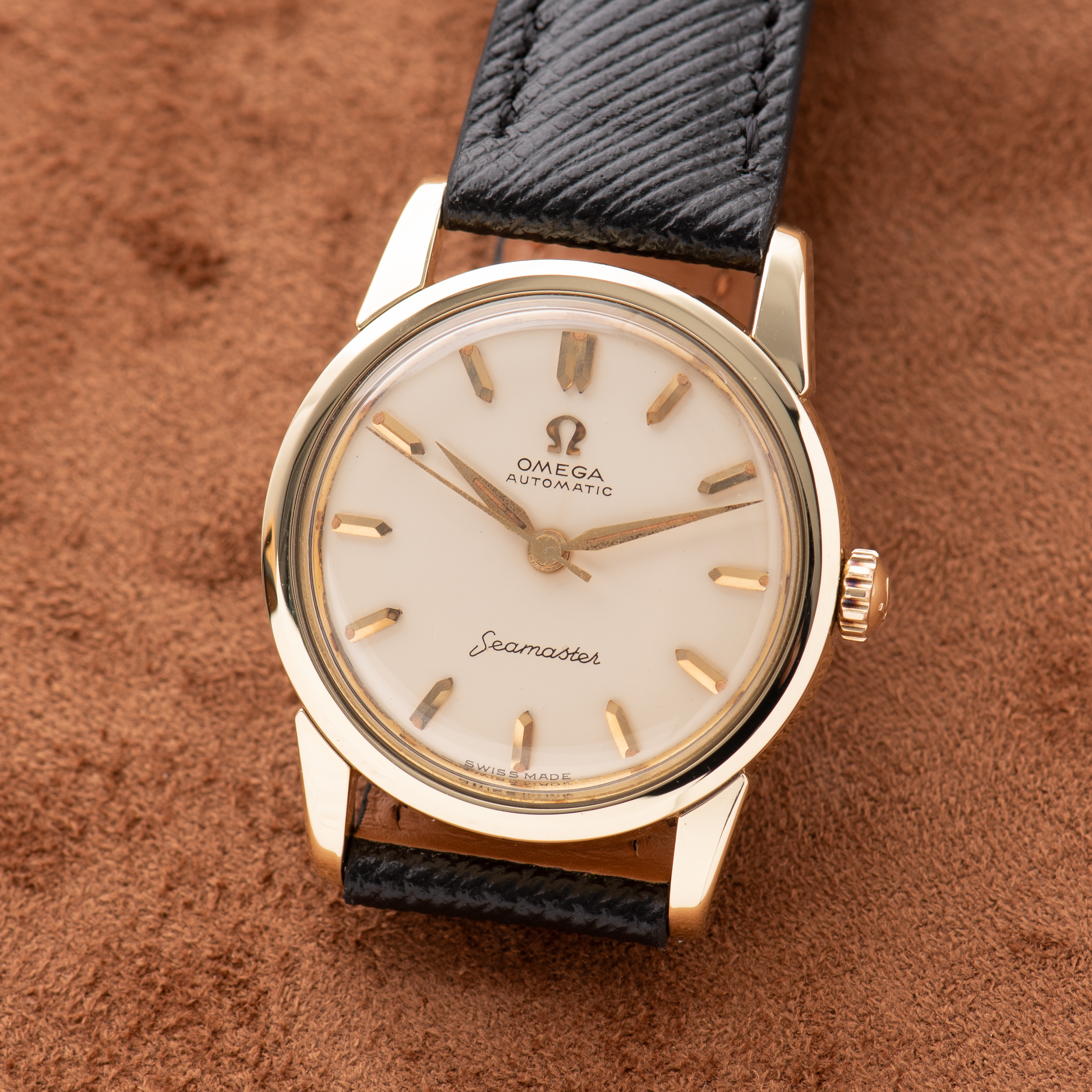 Zicht op Omega Automatic Seamaster Gold Cappped/steel Ref 2991-61SC uit 1959