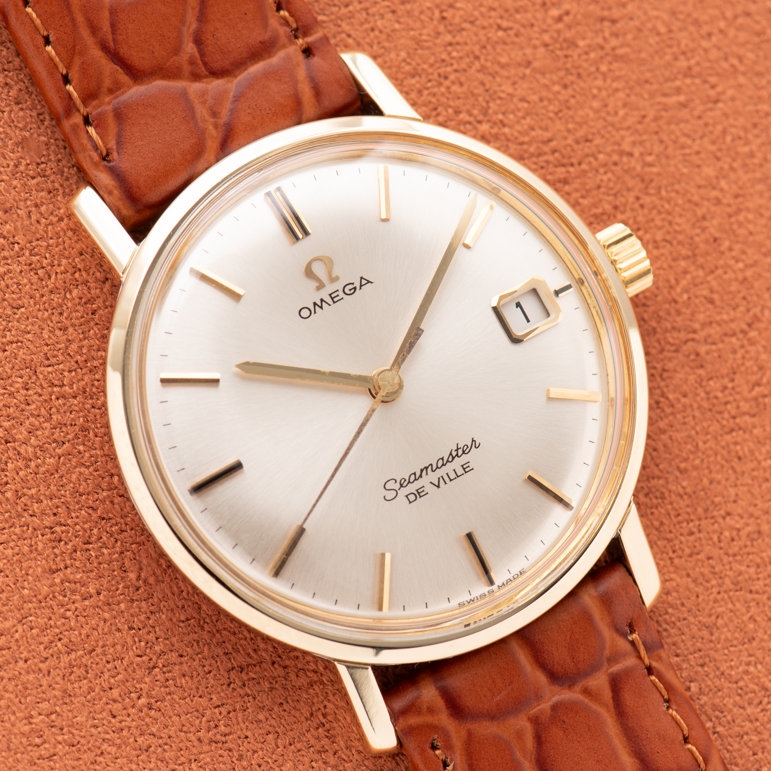 View of Omega Seamaster De Ville Date Gold/Steel Ref 136,020 SP from 1963